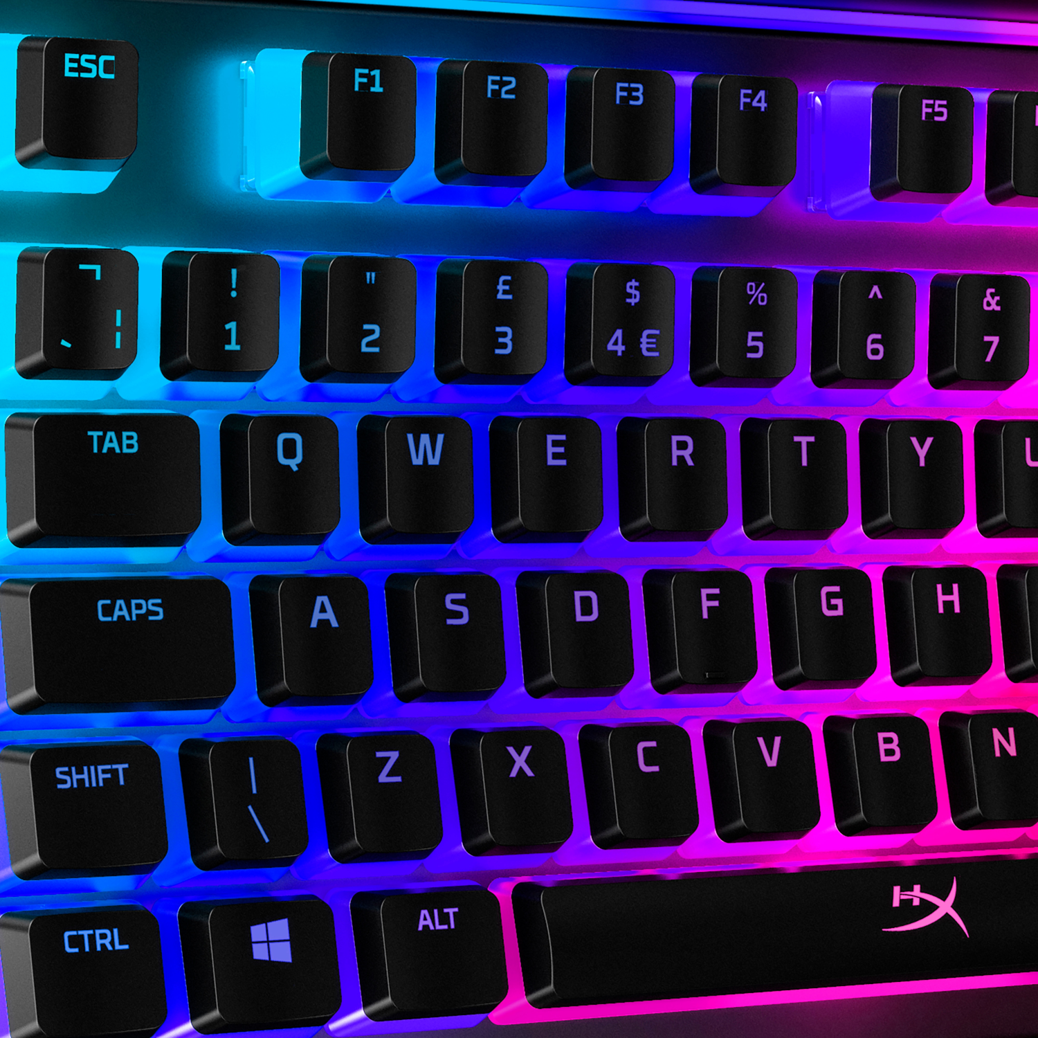 HyperX Pudding Keycaps - Full Key Set - ABS - Black (UK Layout)