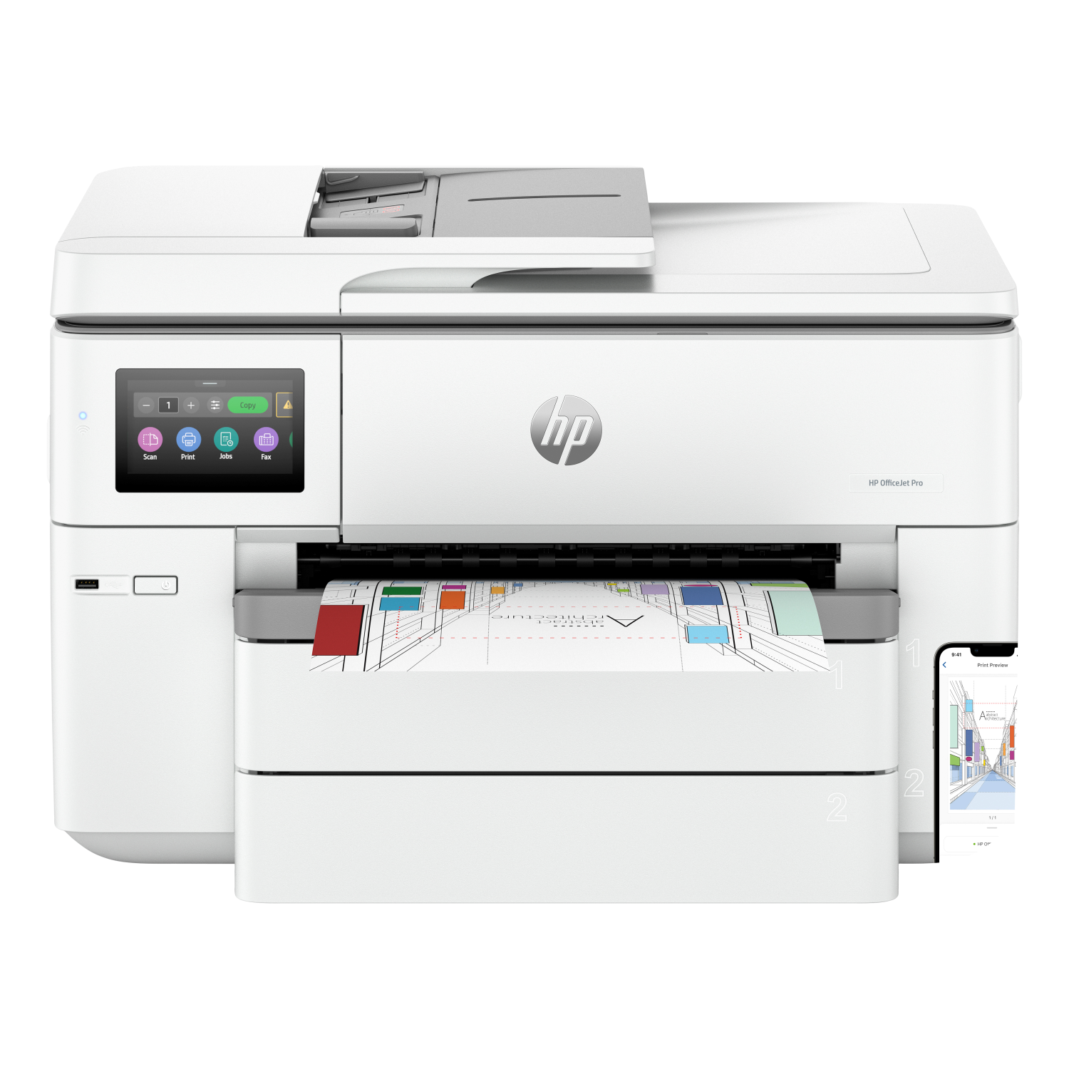 HP 9730e Multifunction Printers - 512MB - Grey