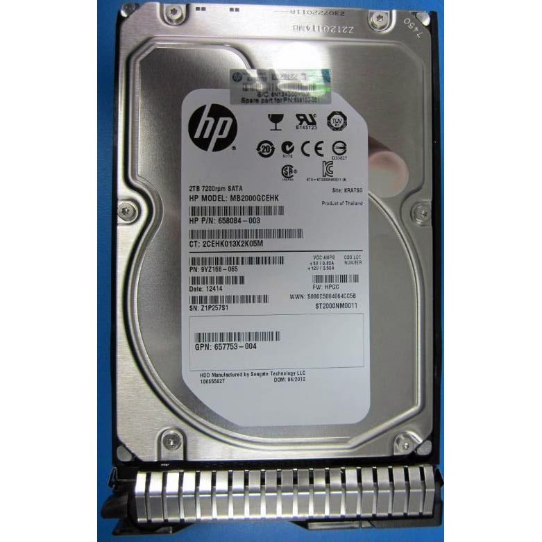 HP E 2TB 6G 7.2K 3.5INCH SATA SC MDL HDD
