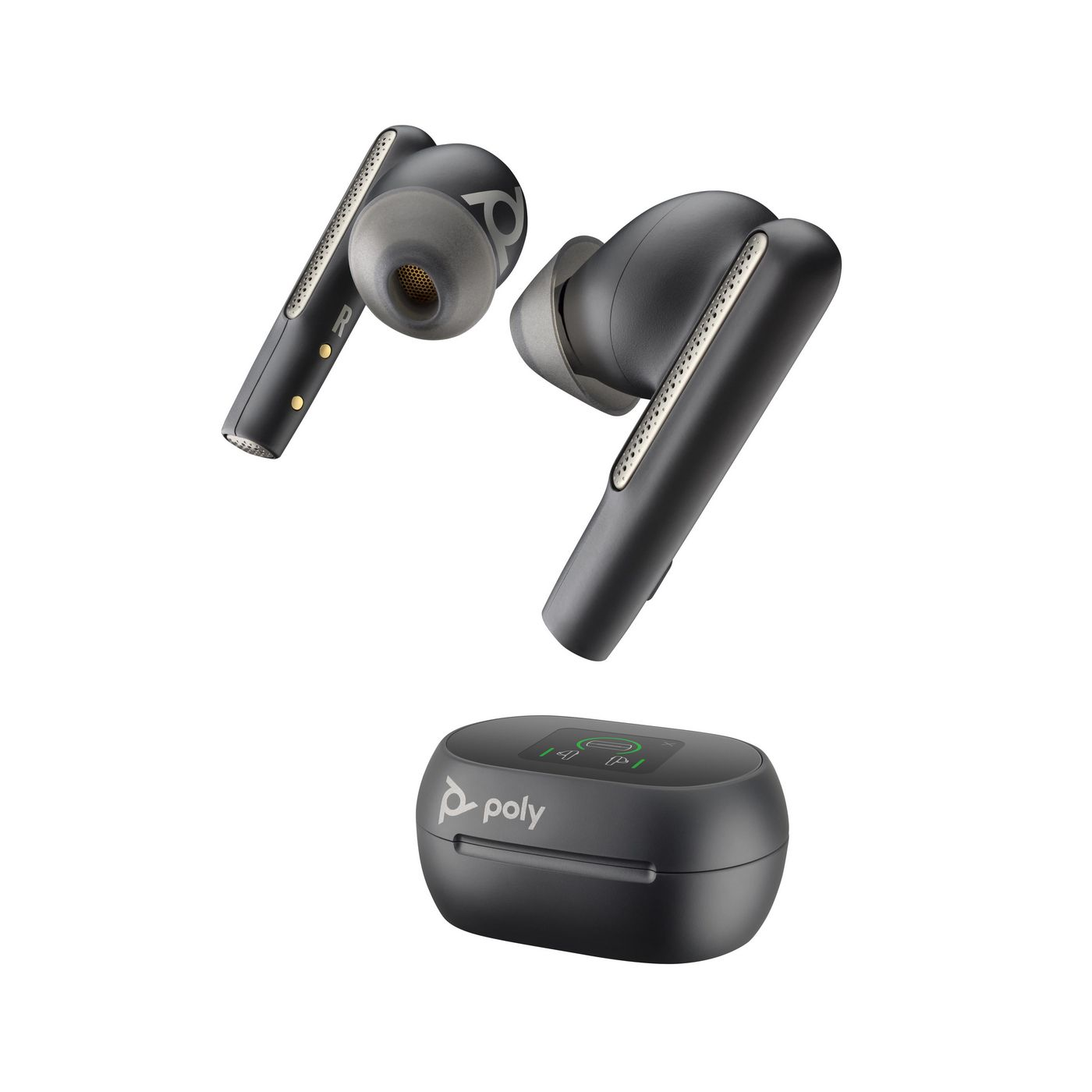HP Poly Voyager Free 60+ - True wireless earphones with mic - in-ear - Bluetooth - active noise cancelling - USB-A via Bluetooth adapter, 3.5 mm jack - carbon black - Certified for Zoom Rooms