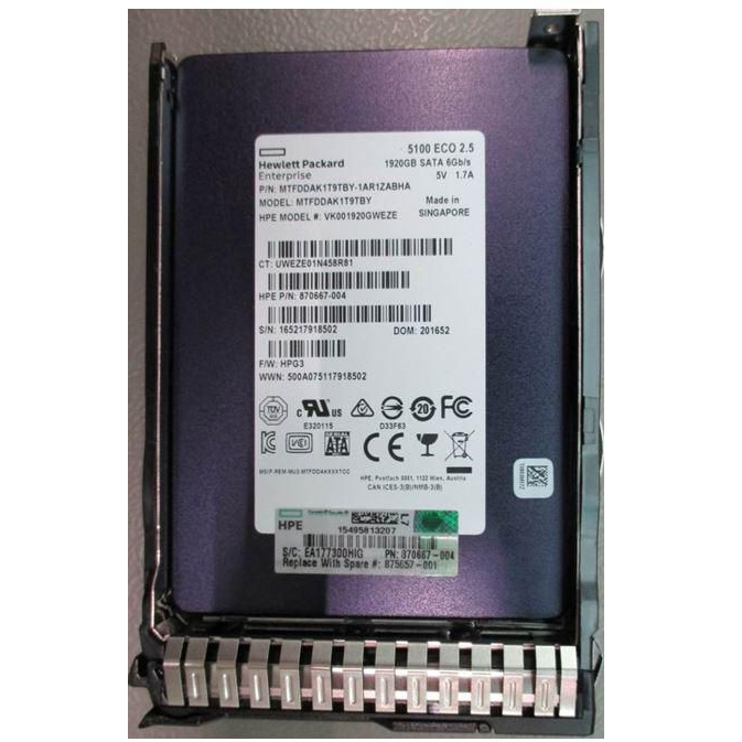 HP E 1.92TB 6G 2.5INCH RI DS SATA SSD
