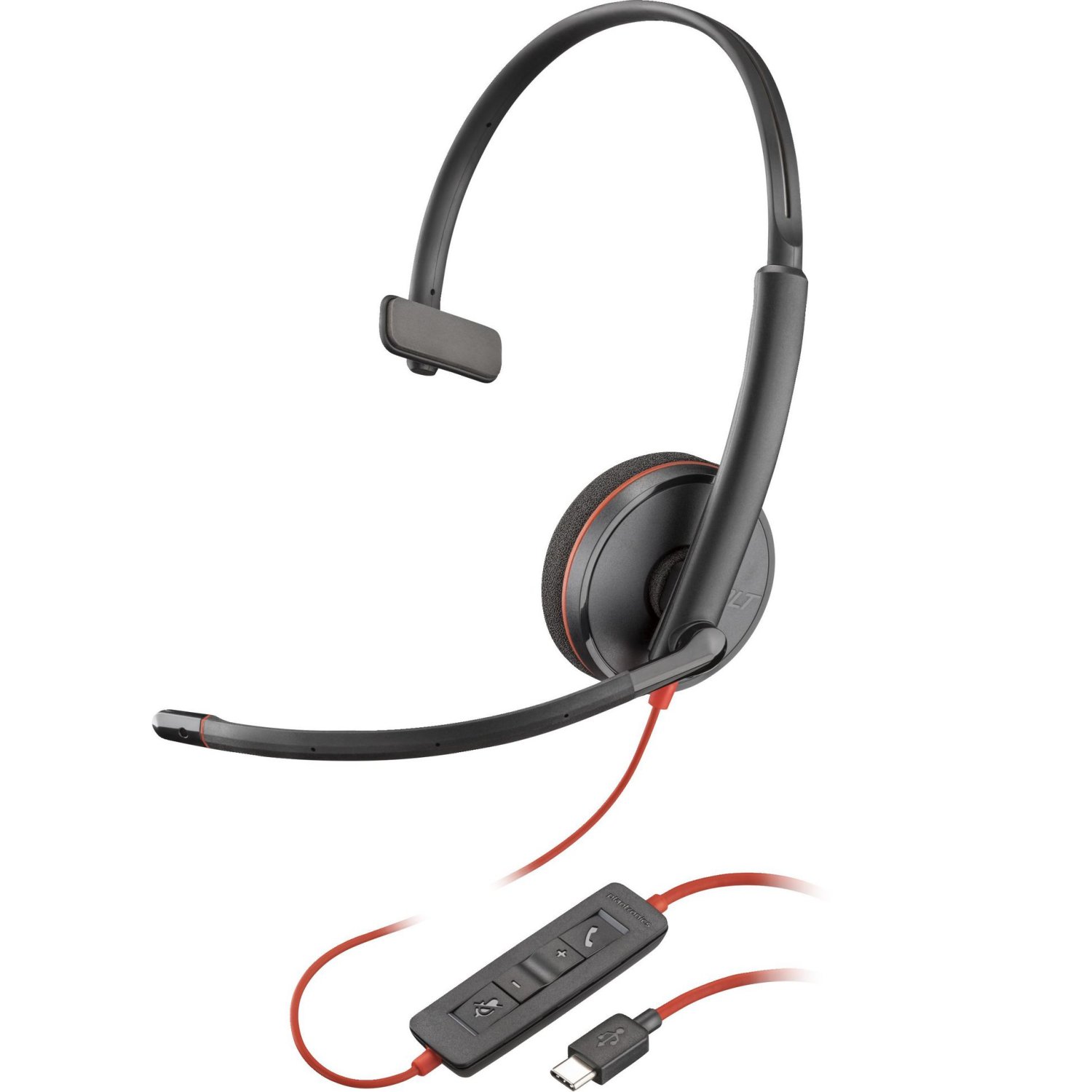 HP Poly Blackwire 3210 - Blackwire 3200 Series - headset - on-ear - wired - USB-C - black - UC certified