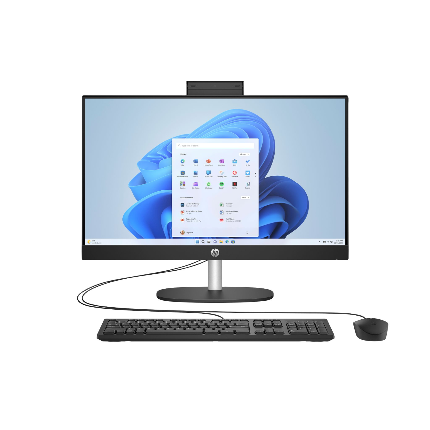 HP 24-cr0040na AMD Ryzen™ 5 7520U 60.5 cm (23.8") 1920 x 1080 pixels All-in-One PC 8 GB LPDDR5-SDRAM 512 GB SSD Windows 11 Home Wi-Fi 6 (802.11ax) Black