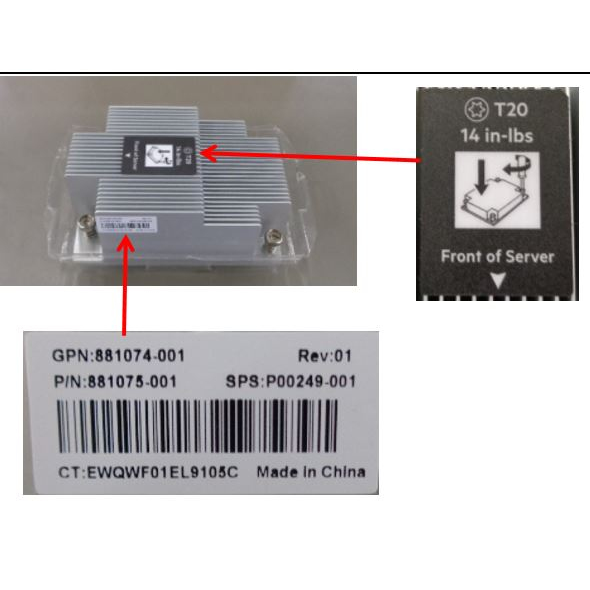 HP STANDARD 2U HEATSINK FOR DL385 G10