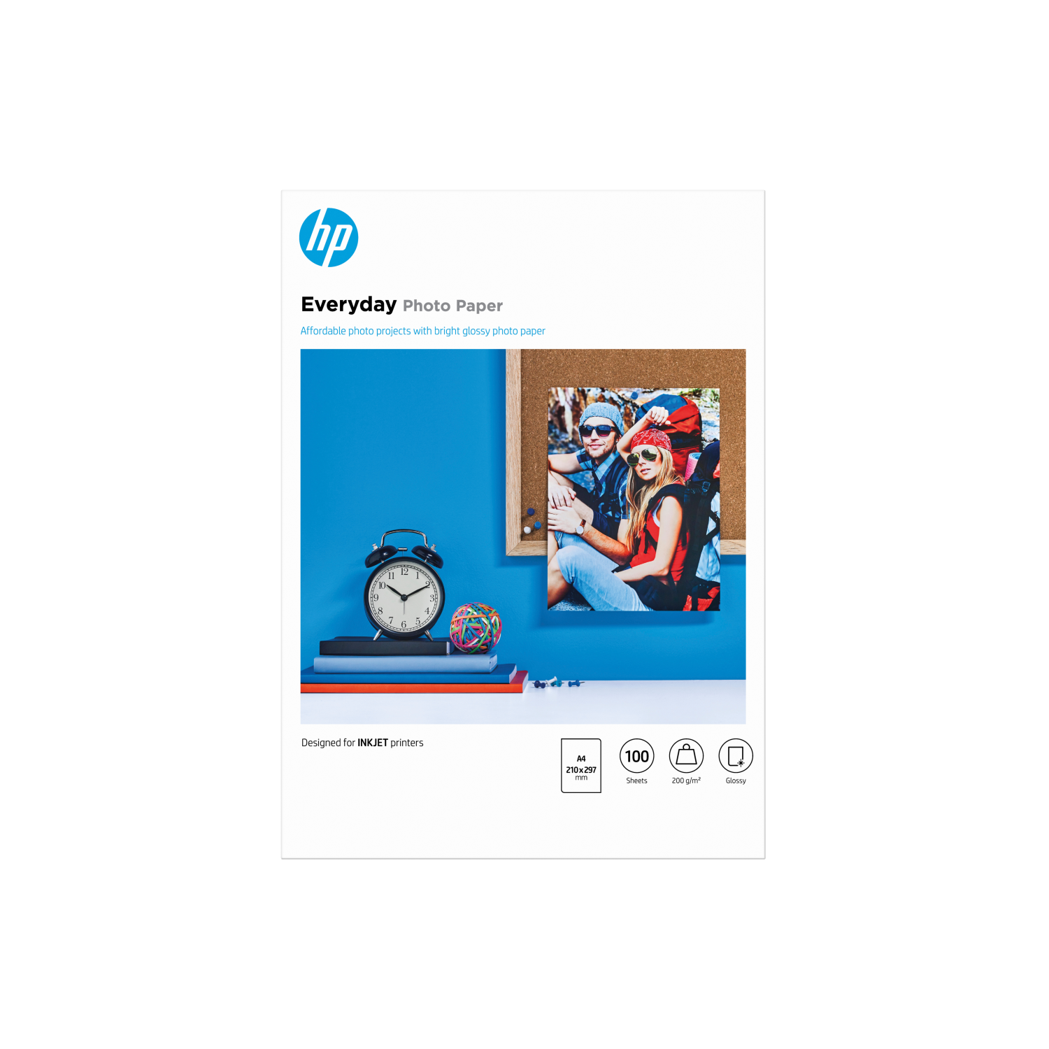 HP Everyday Photo Paper, Glossy, 200 g/m2, A4 (210 x 297 mm), 100 sheets