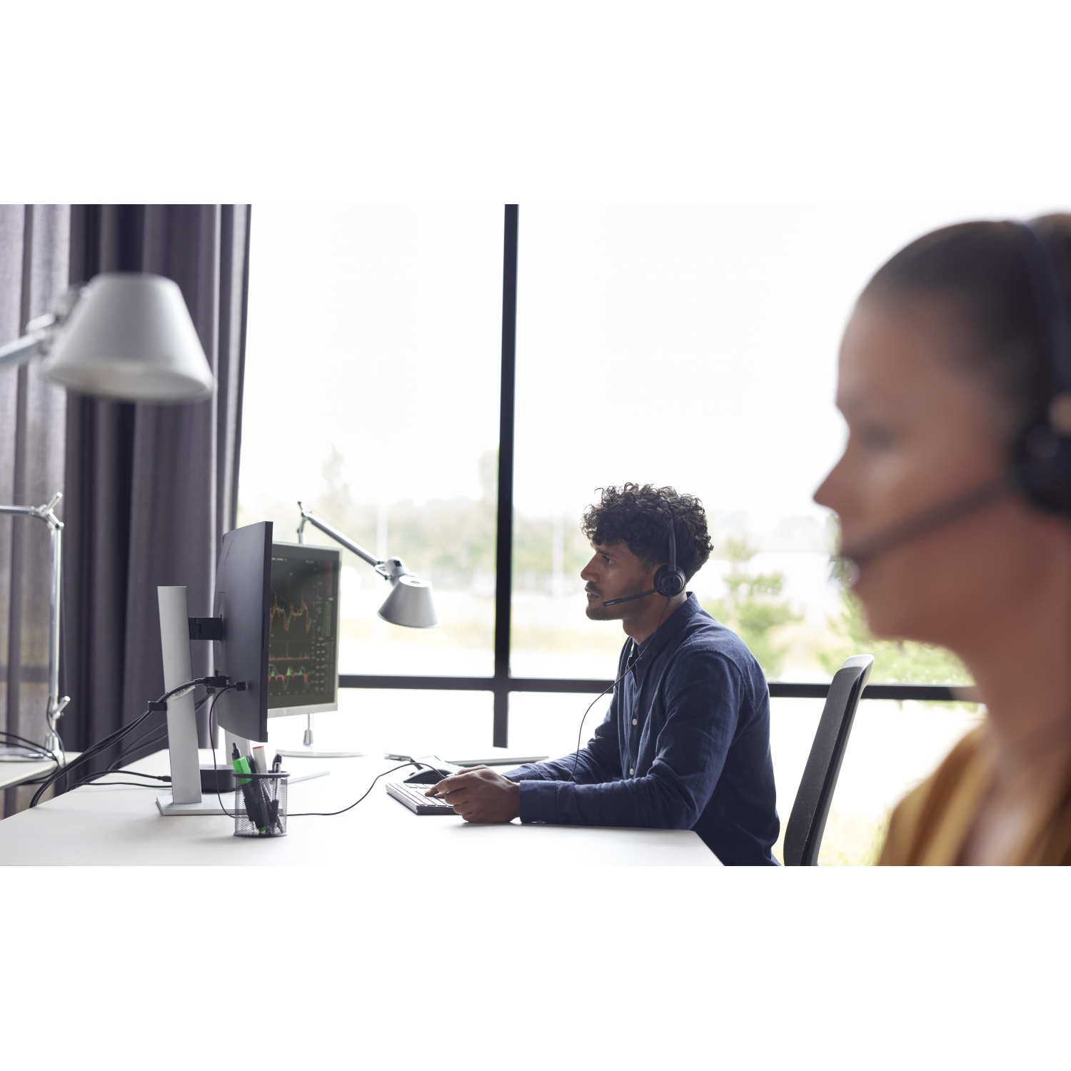 POLY EncorePro 320 with Quick Disconnect Binaural Headset TAA