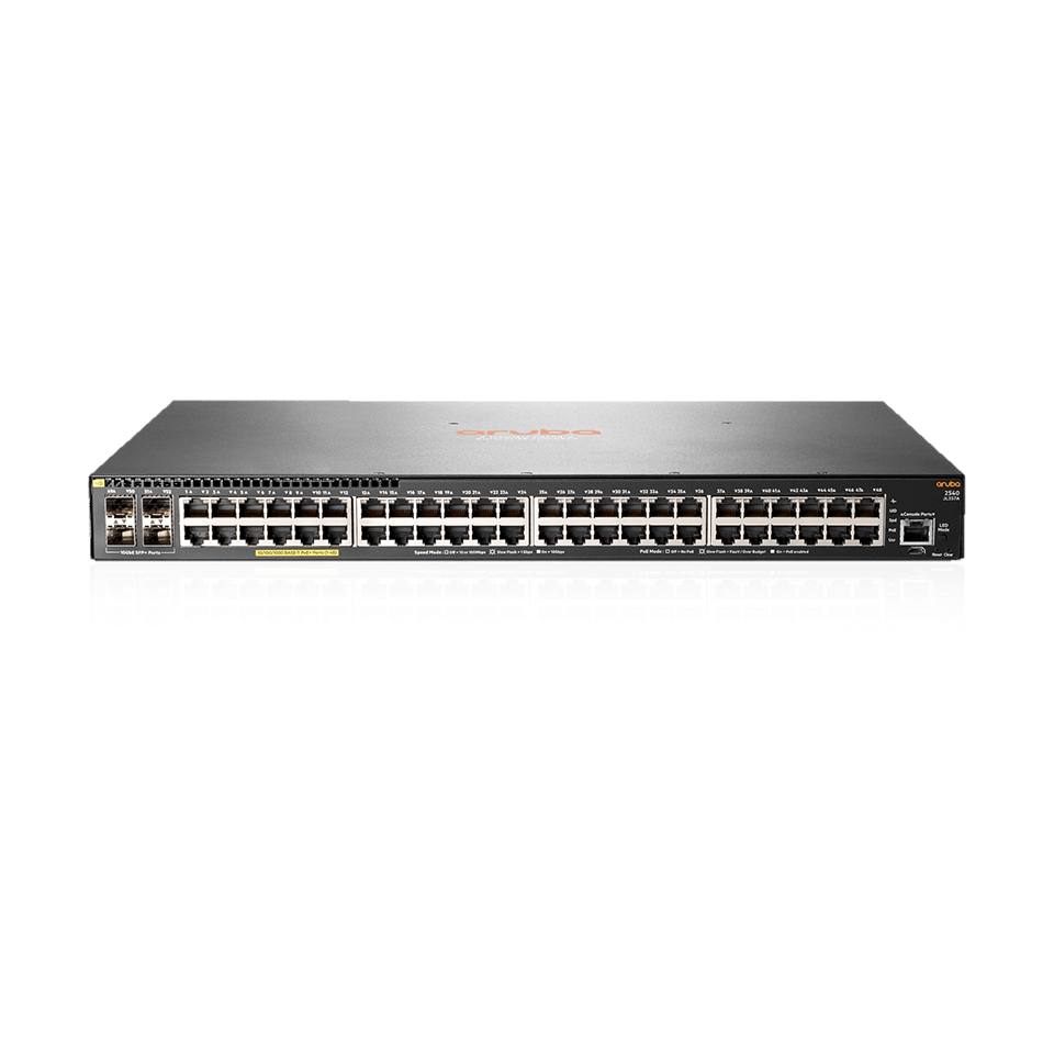HPE Aruba Networking 2540 48G PoE+ 4SFP+ Managed L2 Gigabit Ethernet (10/100/1000) Power over Ethernet (PoE) 1U Grey
