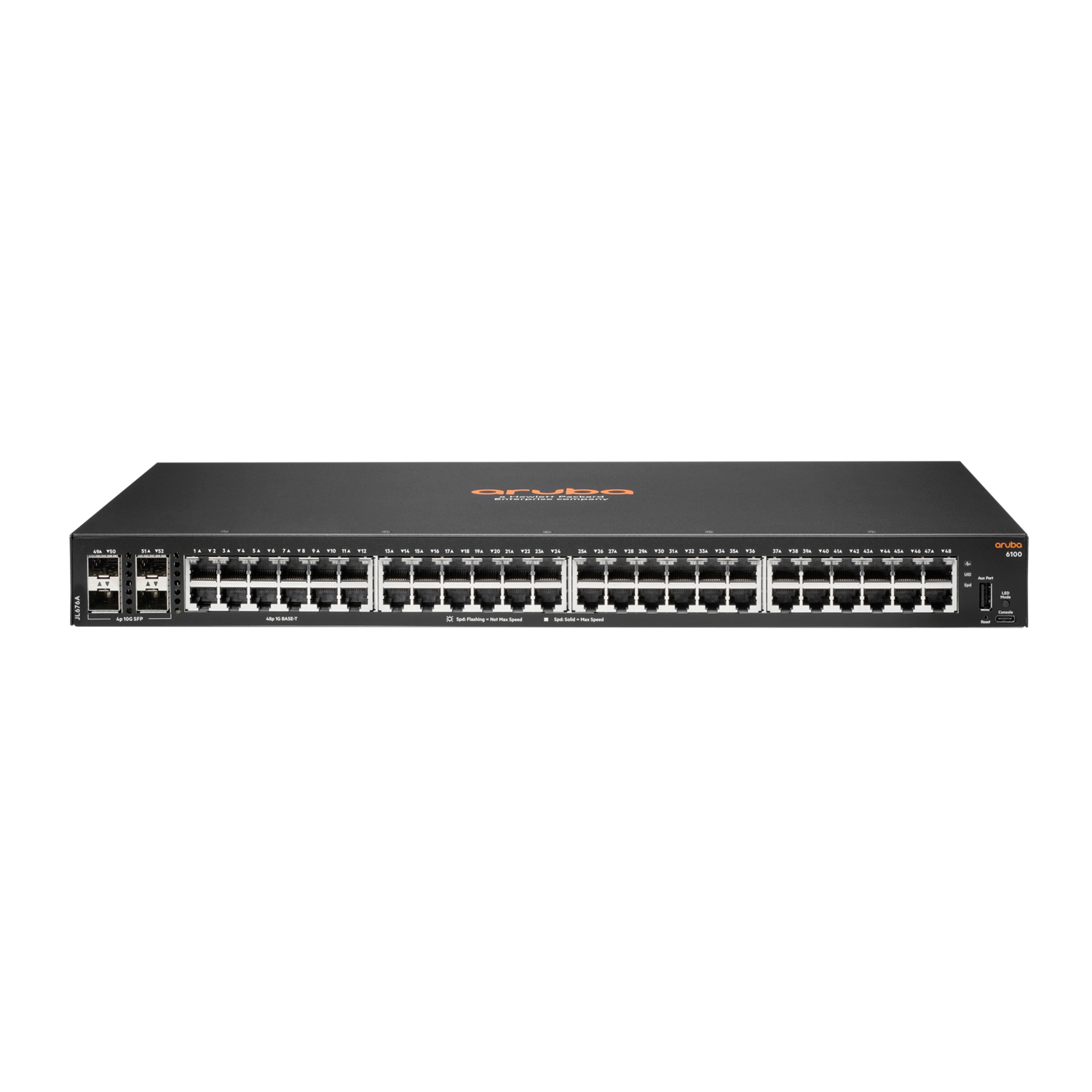 Aruba 6100 48G 4SFP+ Managed L3 Gigabit Ethernet (10/100/1000) 1U Black