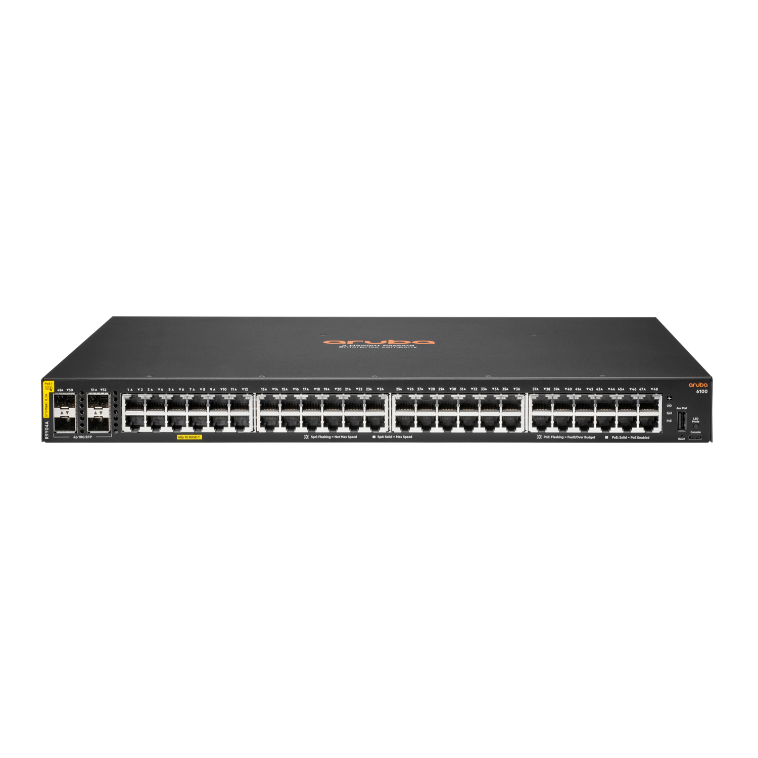 HPE 6100 48G Managed L2 Gigabit Ethernet (10/100/1000) Power over Ethernet (PoE) 1U