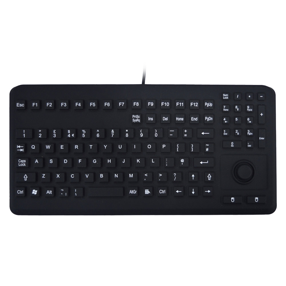 InduKey Induproof Advanced Compact Silicone Keyboard with Mouse Button IP68 Black