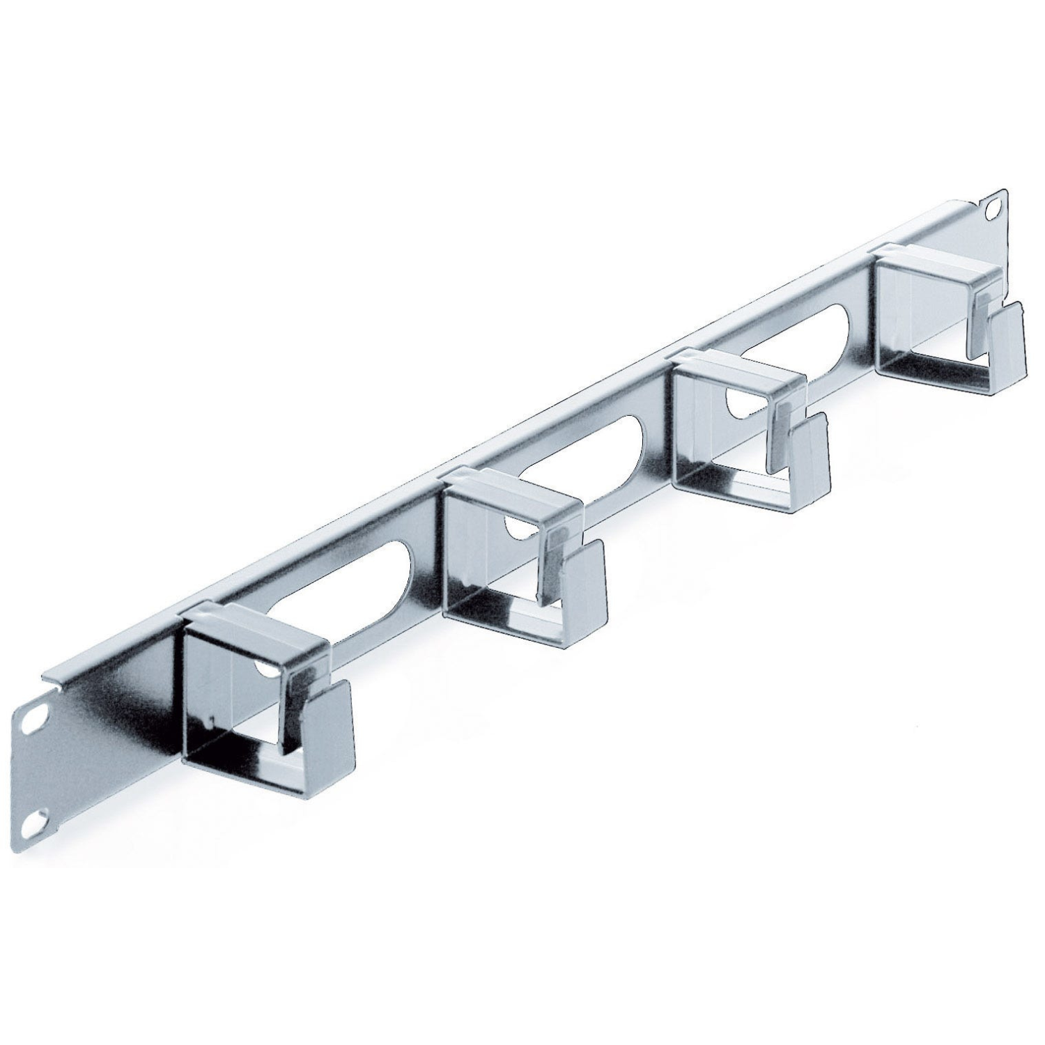 Intellinet 19" Cable Management Panel, 1U, 4 short plastic rings, Grey