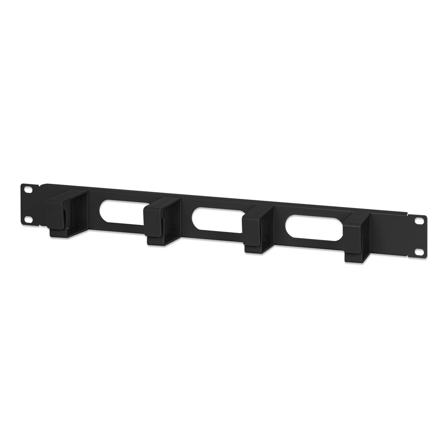 Intellinet 19" Cable Management Panel, 1U, 4 short plastic rings, Black