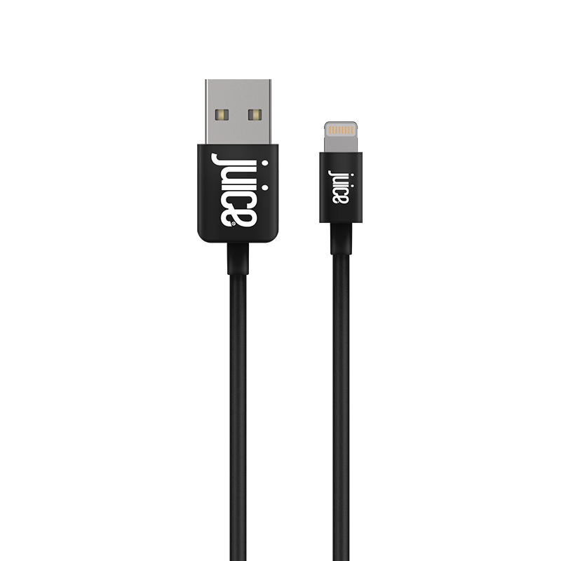 Juice JUI-CABLE-LIGHT-2M-RND-BLK Lightning Cables - Black