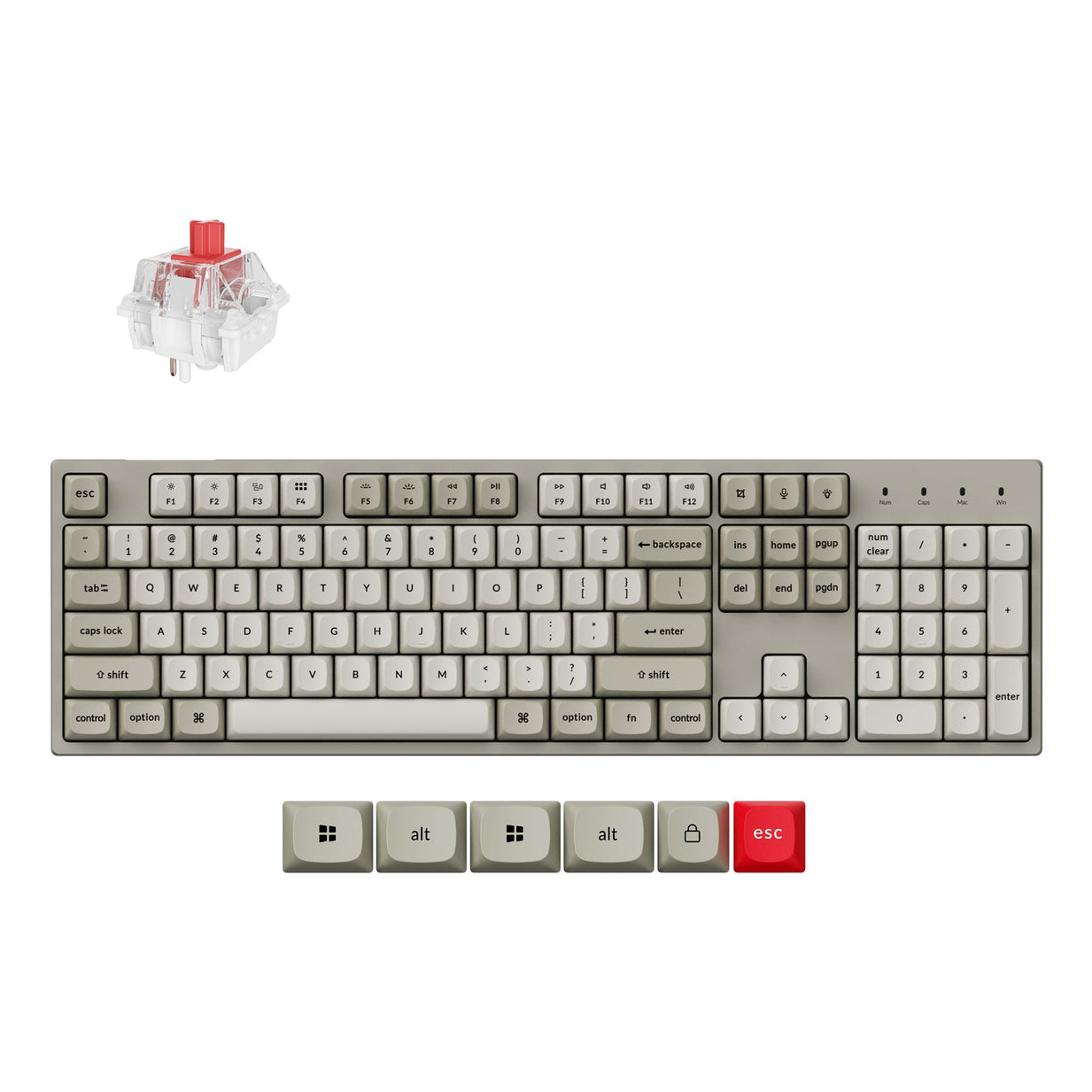Keychron C2 Pro 8K keyboard Universal USB QWERTY UK English Grey
