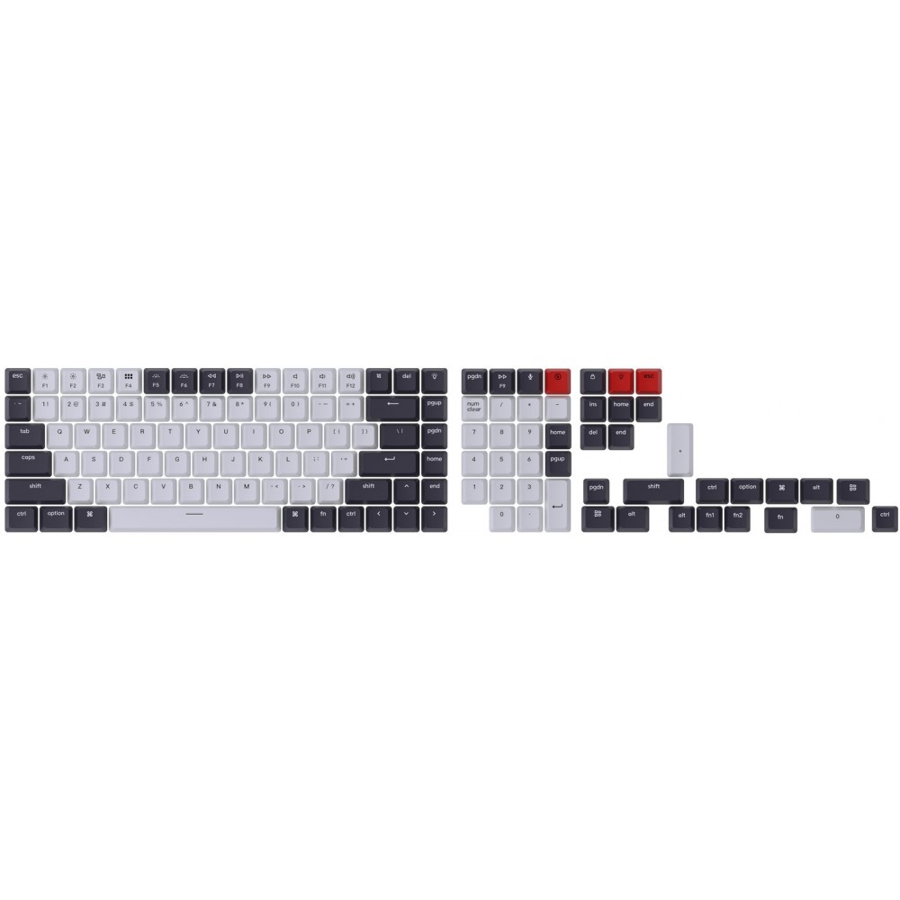 Keychron USA Full OEM Double Shot Keycap Set Bluish Black and White