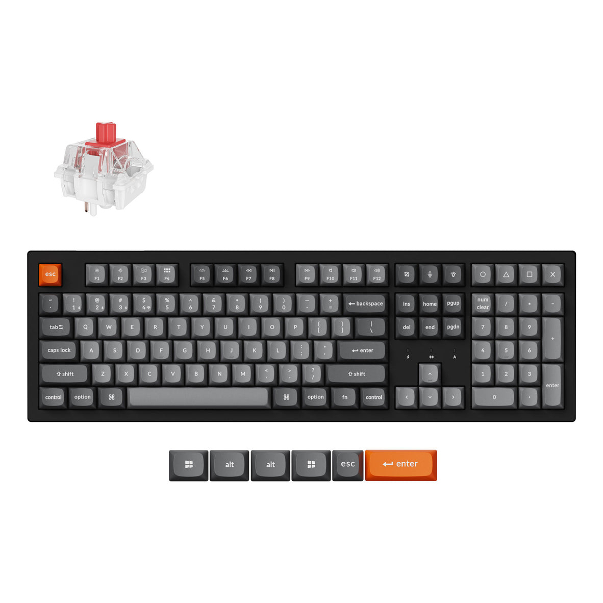 Keychron K10 Max keyboard Universal USB + RF Wireless + Bluetooth QWERTY UK English Black