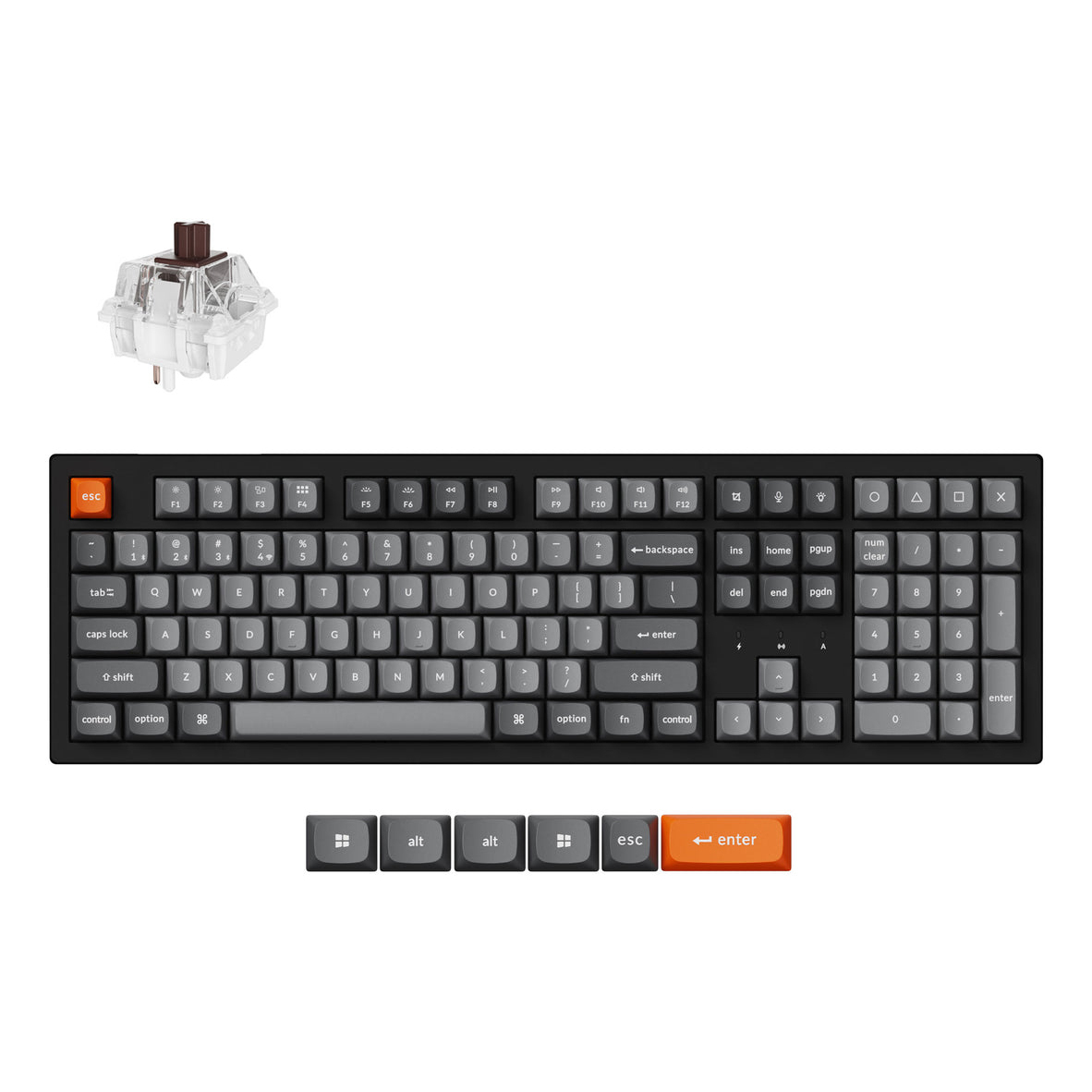 Keychron K10 Max keyboard Universal USB + RF Wireless + Bluetooth QWERTY UK English Black