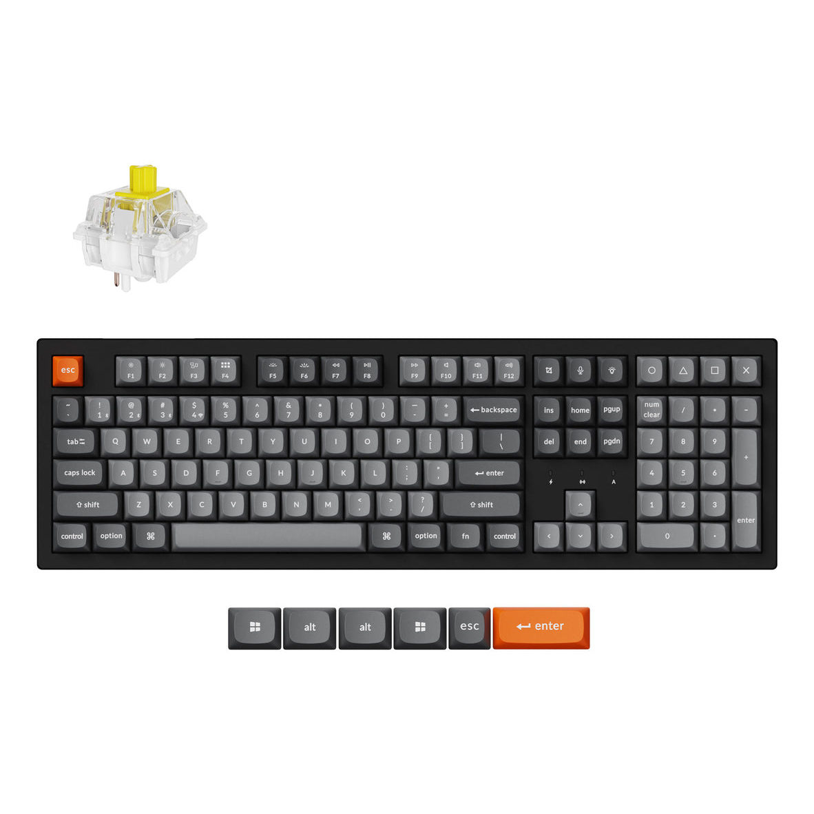 Keychron K10 Max keyboard Universal USB + RF Wireless + Bluetooth QWERTY UK English Black