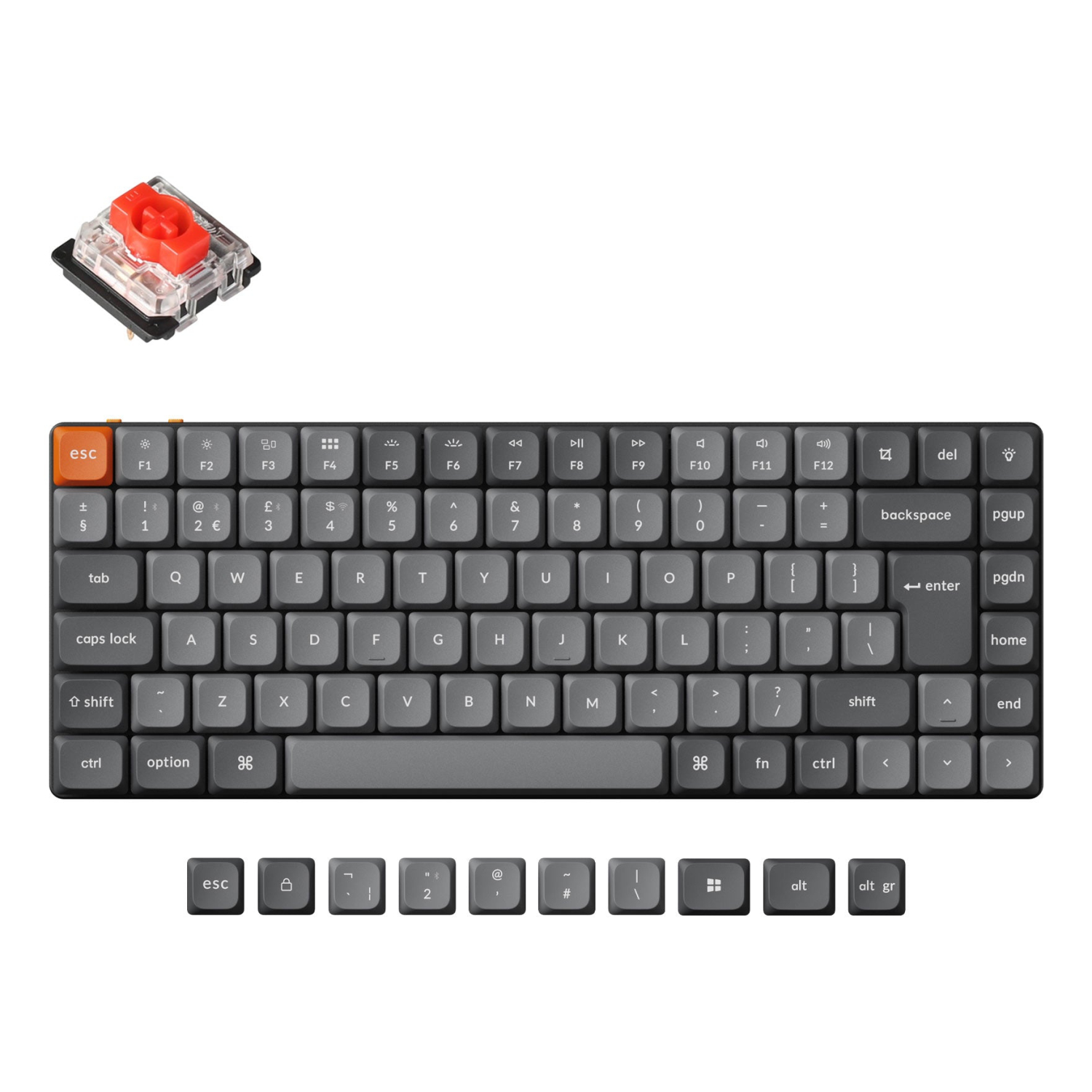 Keychron K3 Max keyboard Universal USB + RF Wireless + Bluetooth QWERTY UK English Grey