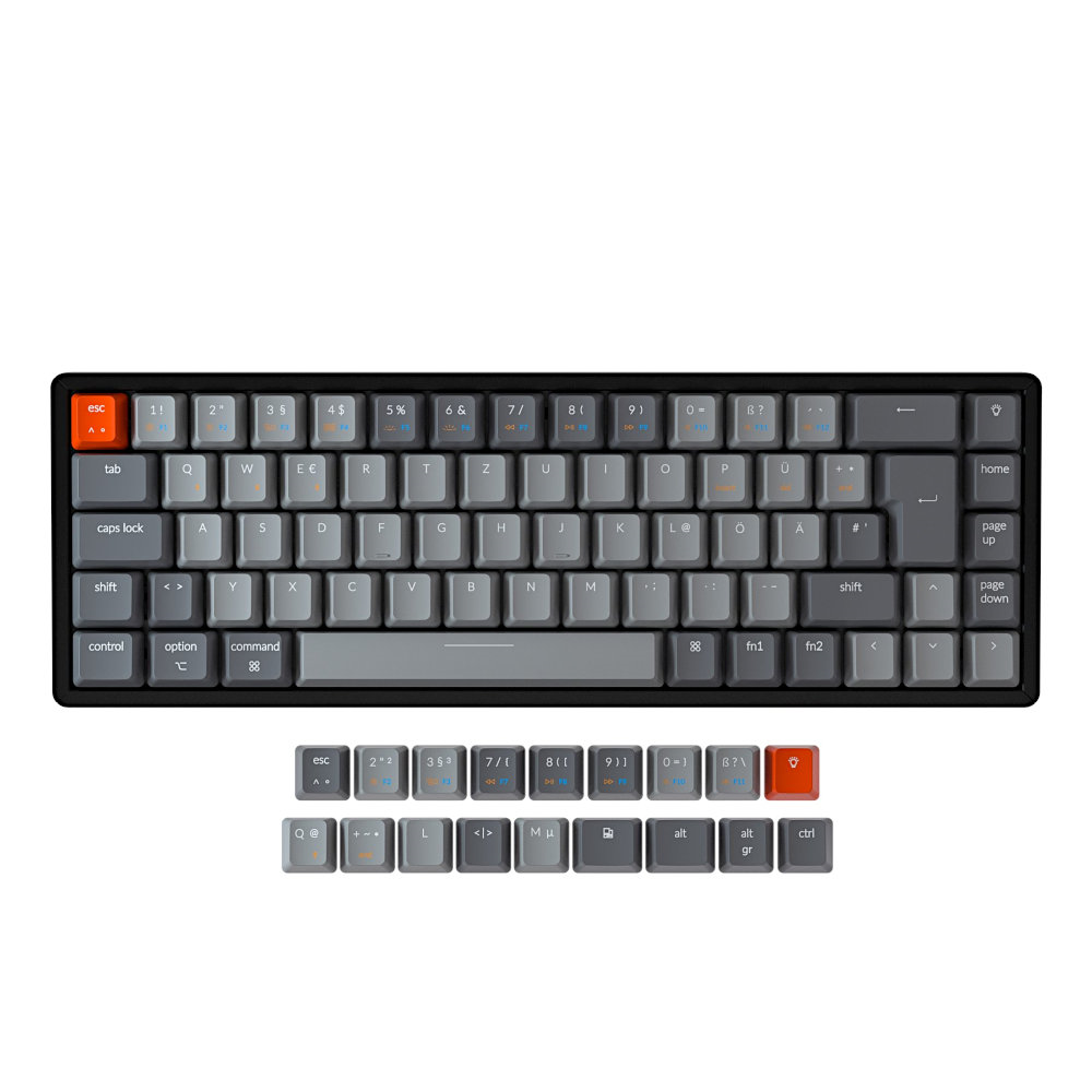 Keychron German K6 Bluetooth RGB Backlit Click Aluminium Mac/PC 65% Keyboard