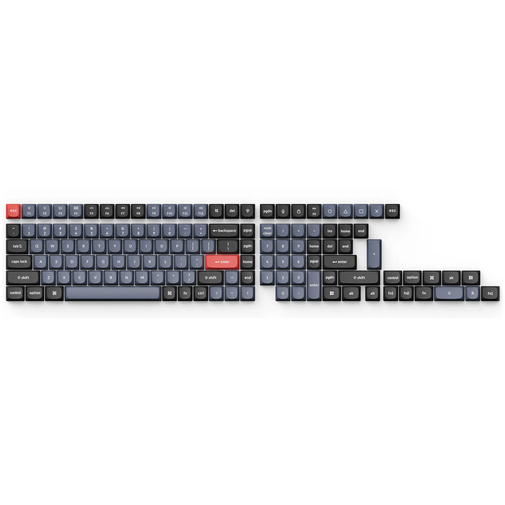 Keychron Double Shot PBT OSA Black and Grey US Full Keycap Set