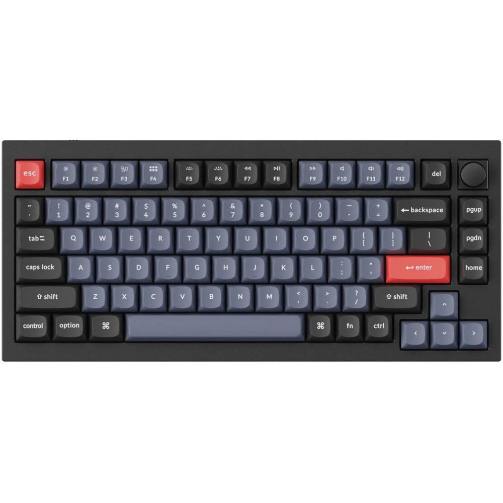 Keychron USA Q1 V2 QMK RGB Linear Aluminium Mac/PC Carbon Black Custom Keyboard with Knob
