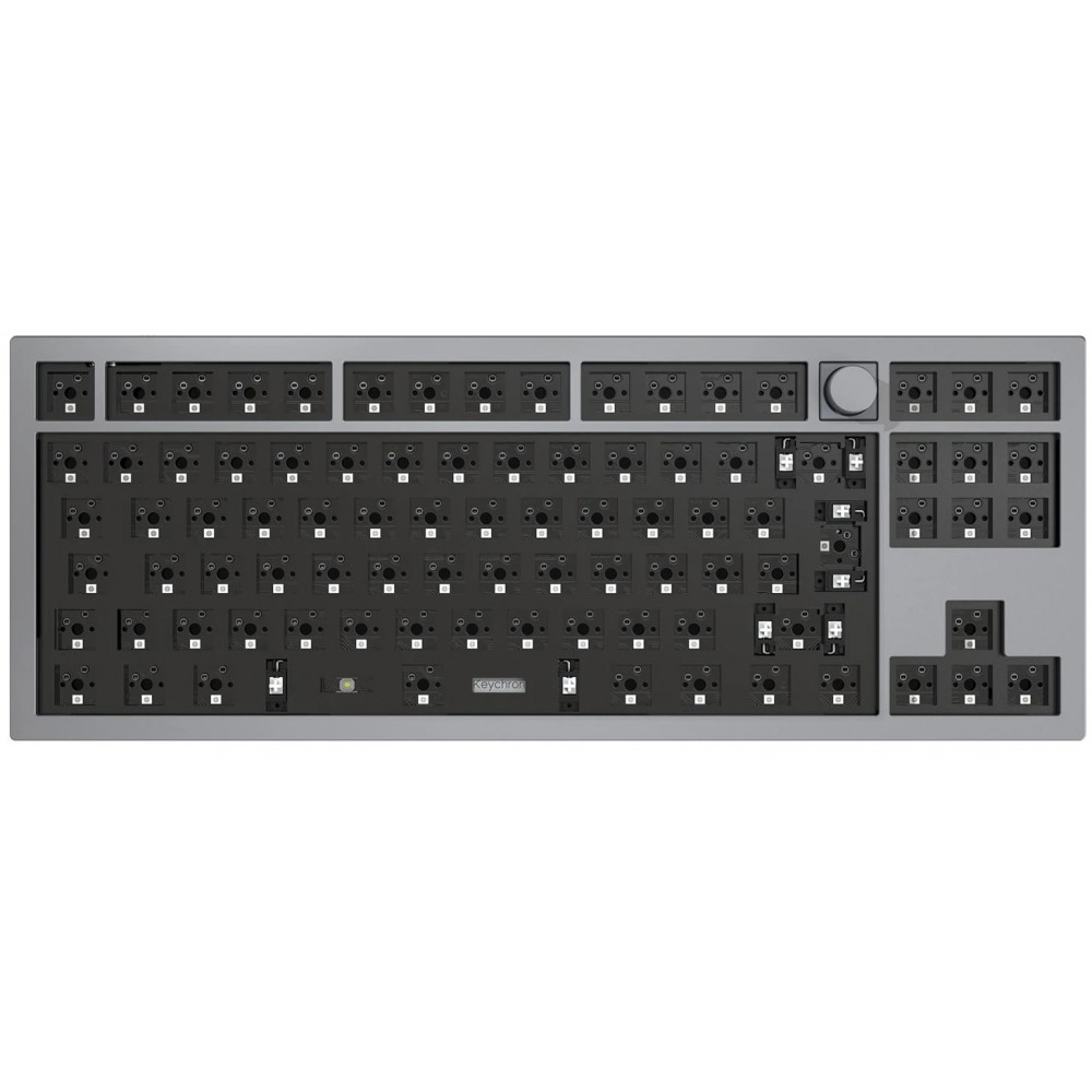 Keychron ISO Q3 QMK RGB Barebone Aluminium Mac/PC Silver Grey Custom Keyboard with Knob