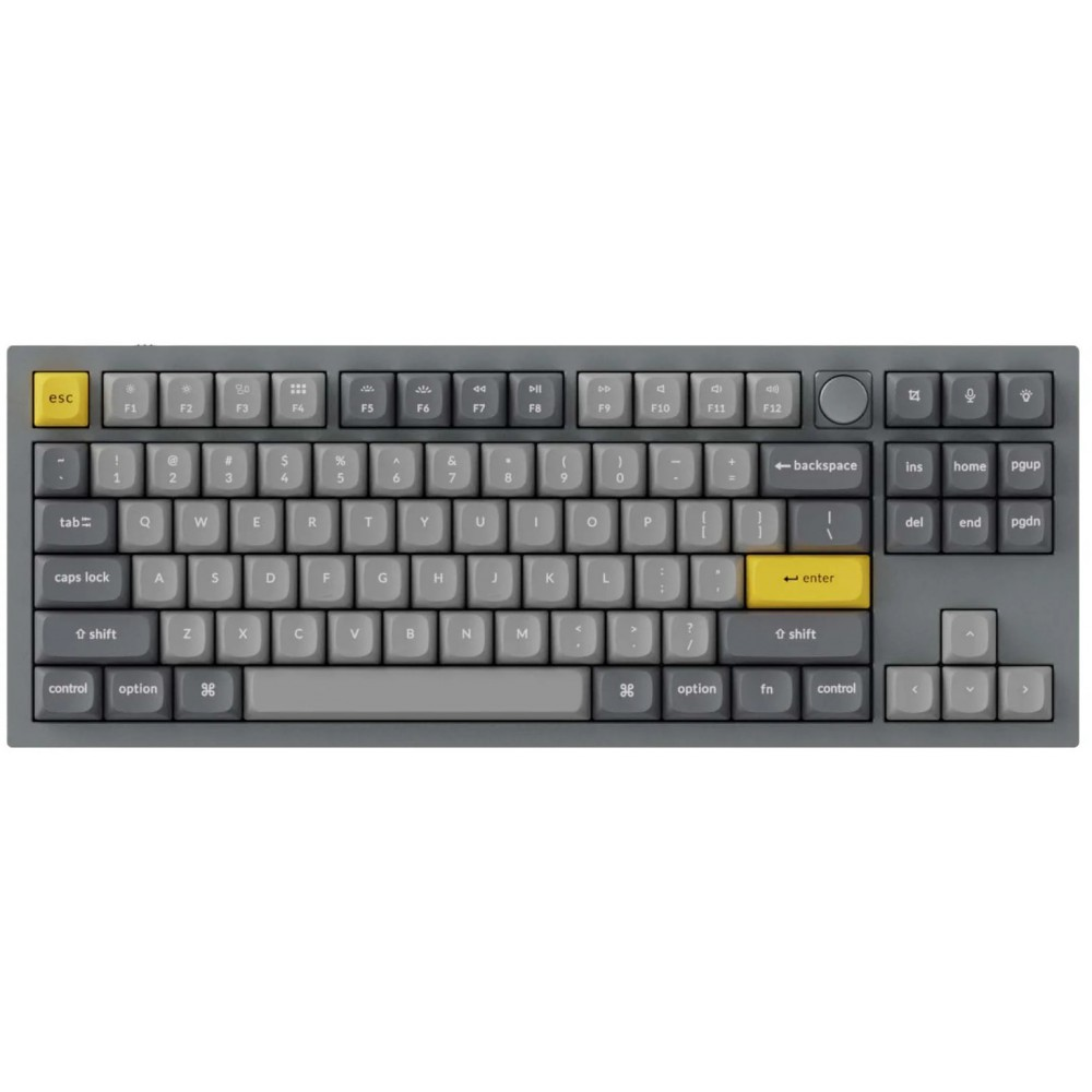 Keychron USA Q3 QMK RGB Aluminium Mac/PC Silver Grey Tactile Custom Keyboard with Knob