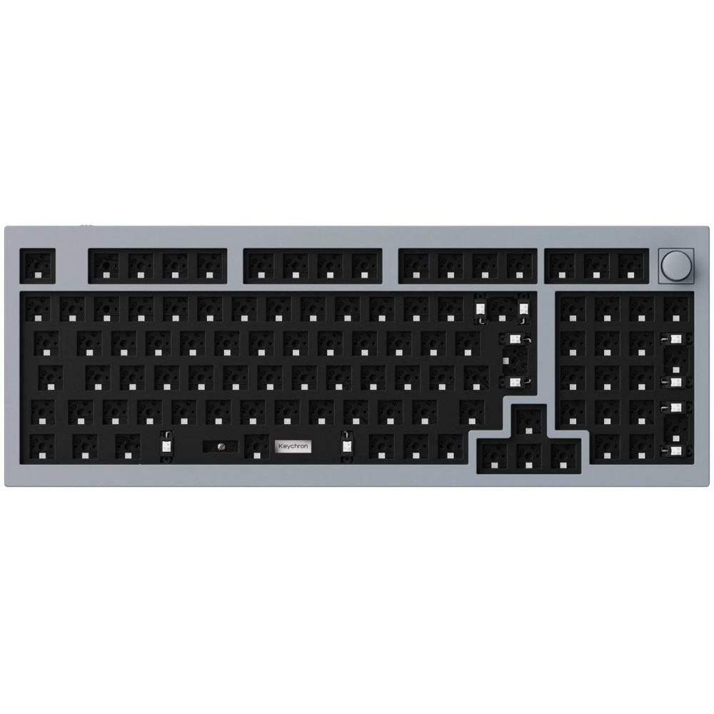 Keychron ISO Q5 QMK RGB Aluminium Mac/PC Silver Grey Barebone Custom Keyboard with Knob