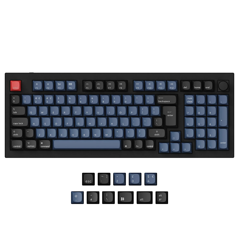 Keychron UK Q5 QMK RGB Linear Aluminium Mac/PC Carbon Black Custom Keyboard with Knob