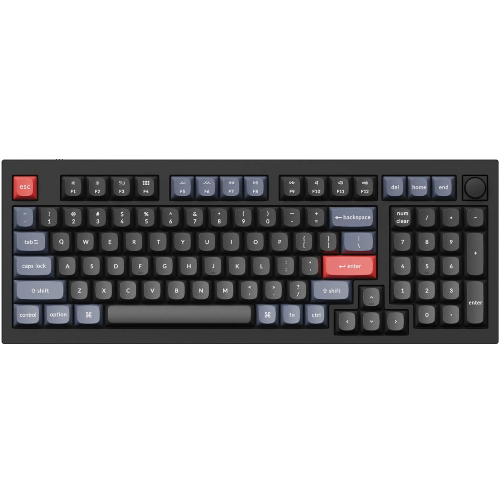 Keychron USA Q5 QMK RGB Aluminium Mac/PC Carbon Black Linear Custom Keyboard with Knob