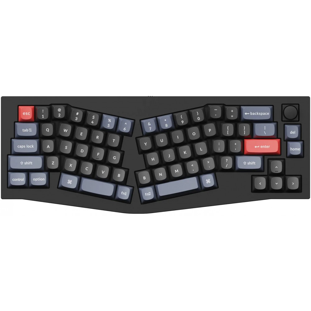 Keychron USA Q8 65% Ergo QMK RGB Aluminium Mac/PC Carbon Black Linear Custom Keyboard with Knob
