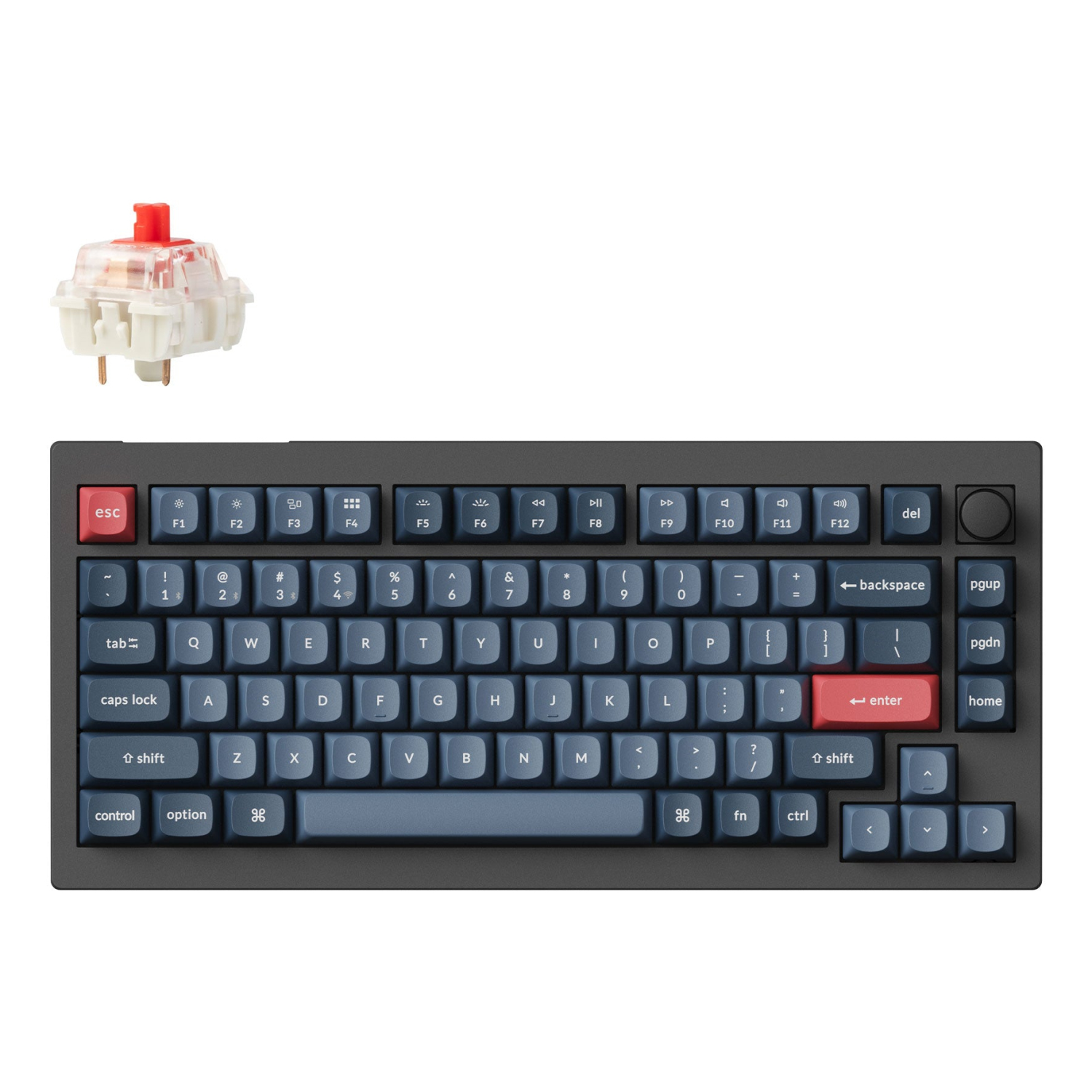 Keychron V1 Max keyboard Universal USB + RF Wireless + Bluetooth QWERTY UK English Black, Grey
