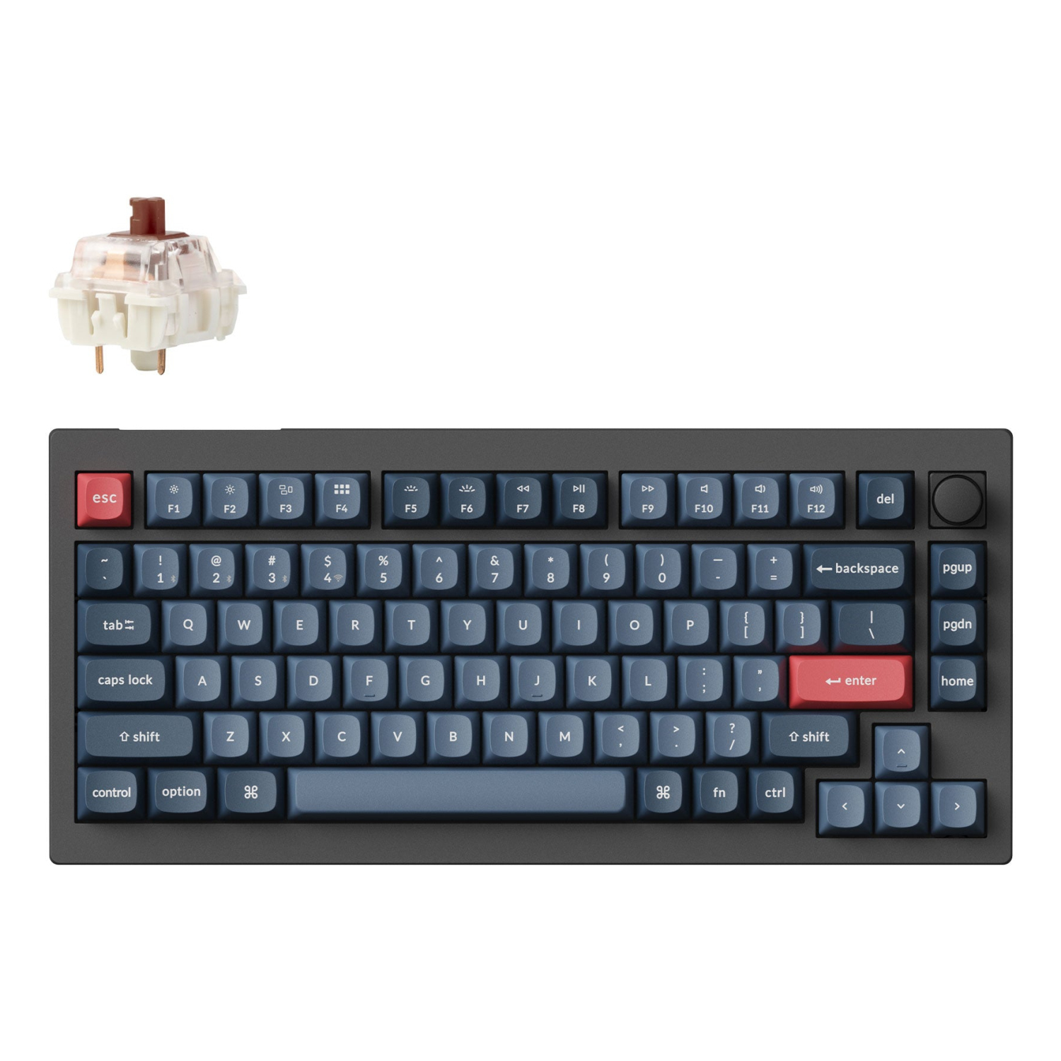 Keychron V1 Max keyboard Universal USB + RF Wireless + Bluetooth QWERTY US English Black, Grey