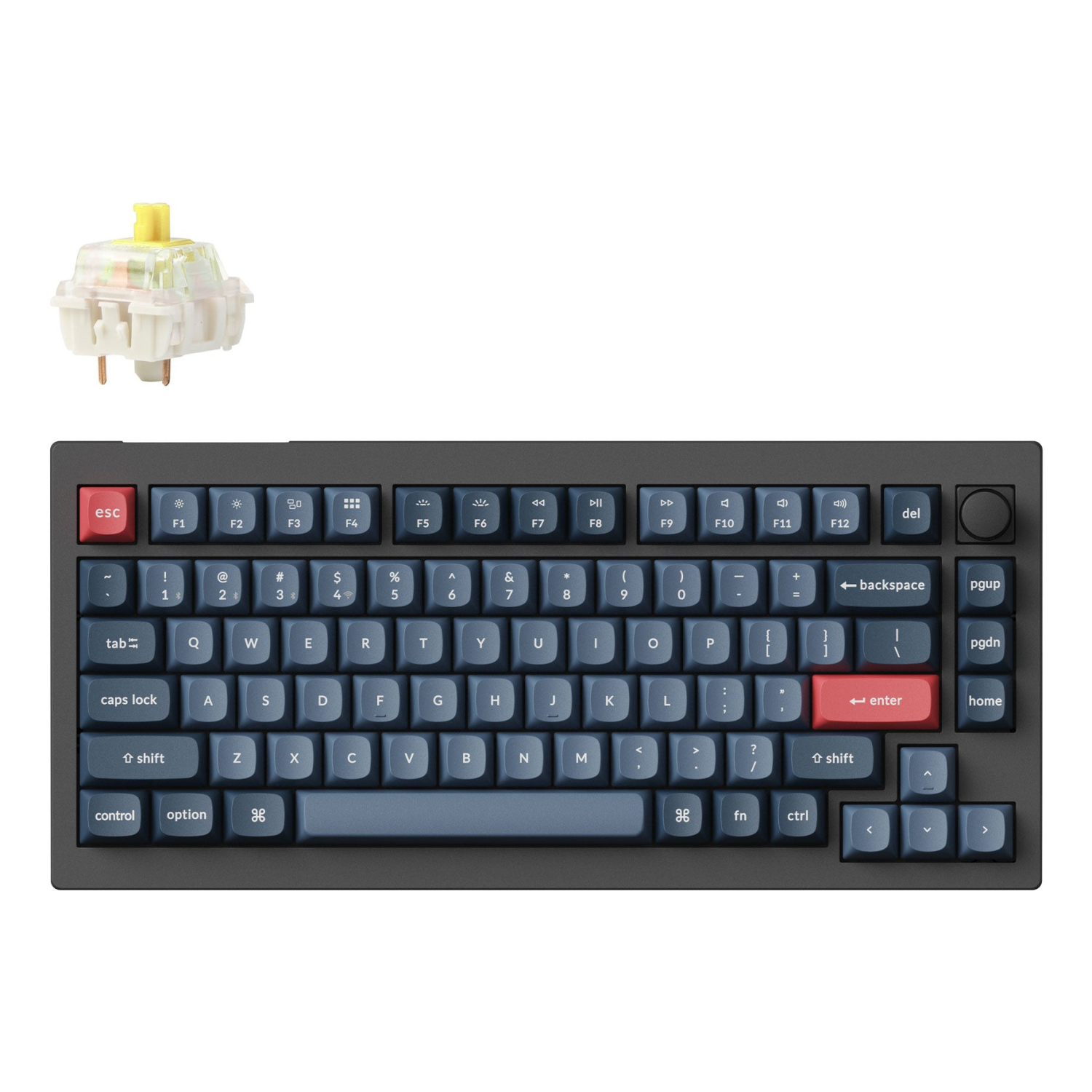 Keychron V1 Max keyboard Universal USB + RF Wireless + Bluetooth QWERTY US English Black, Grey
