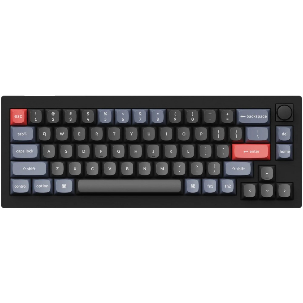 Keychron USA V2 QMK RGB Tactile Mac/PC Carbon Black Custom Keyboard with Knob