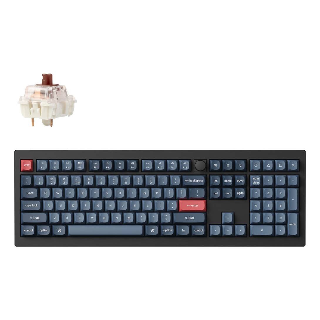 Keychron UK V6 Max QMK RGB BT 2.4G Tactile Mac/PC Custom Keyboard with Knob