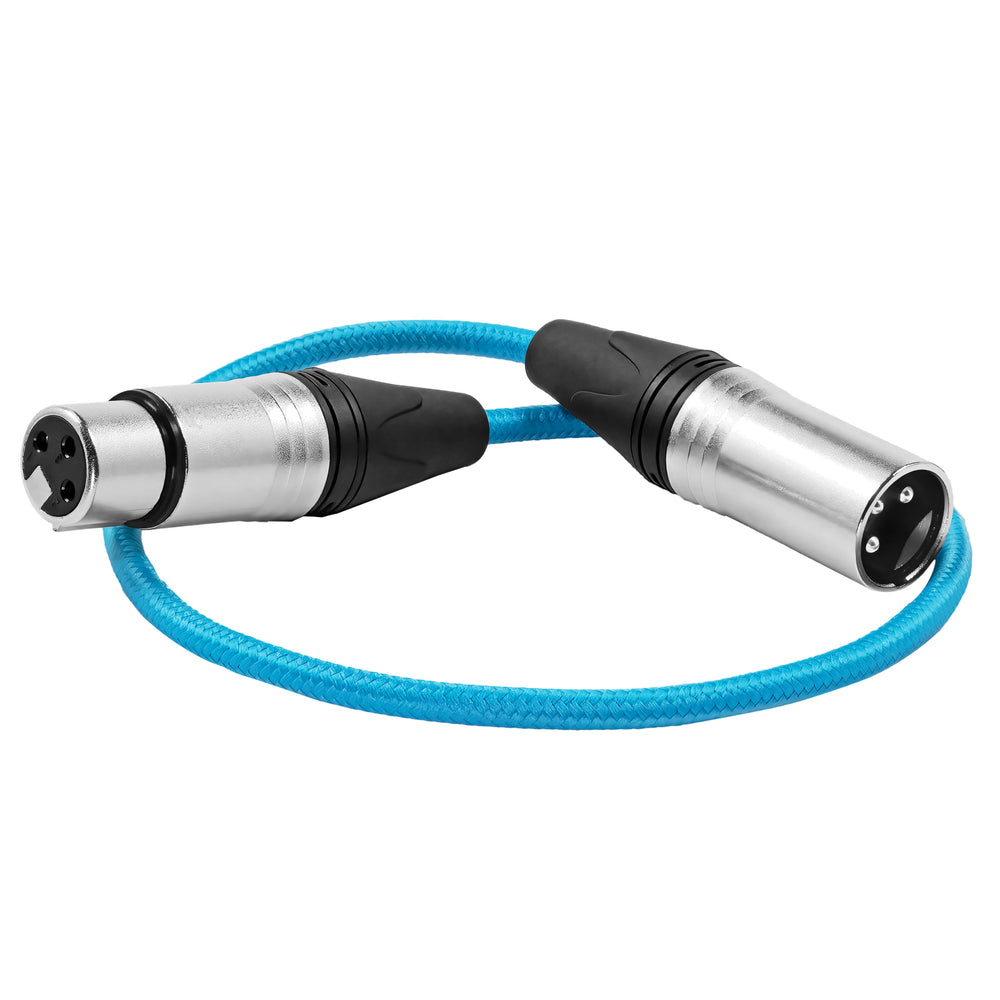 Kondor Blue 18" Male XLR to Female XLR audio cable for on