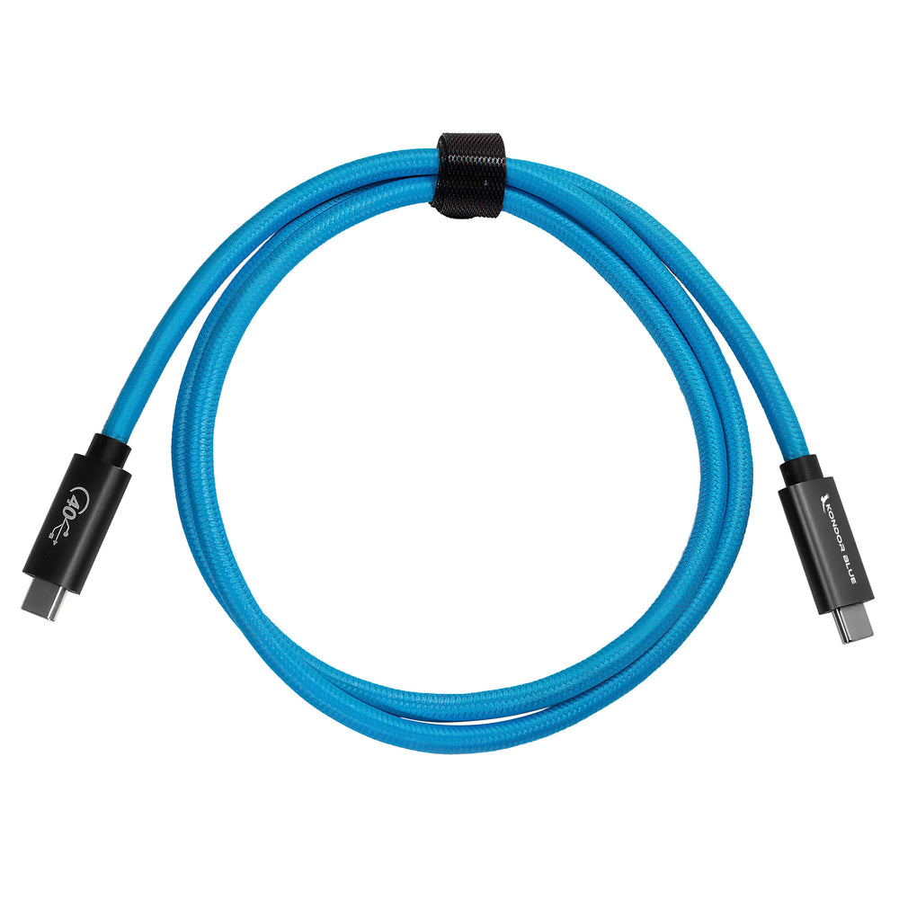 Kondor Blue Thunderbolt 4 USB 4.0 Type C Cable Blazing 40G Sp