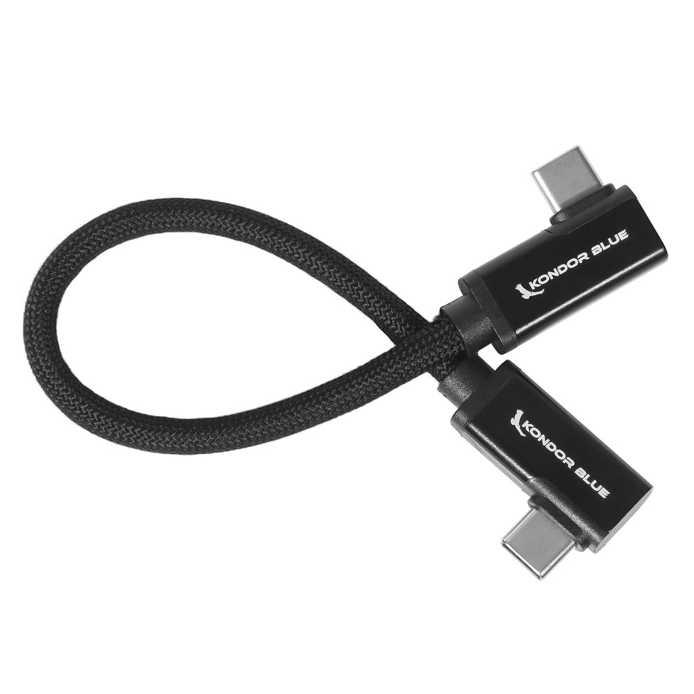 Kondor Blue Dual Right Angle USB-C Braided Cable