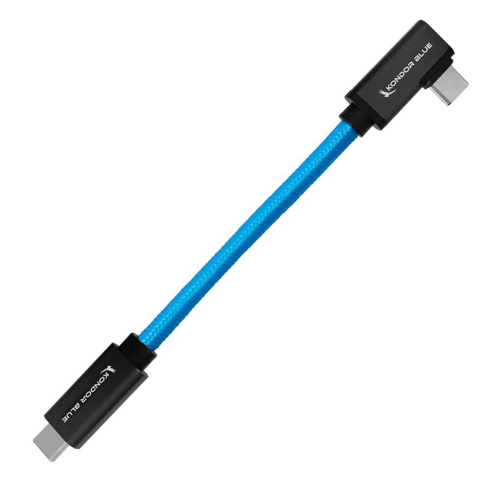 Kondor Blue 6" USB-C 3.2 Right Angle to Straight Cable
