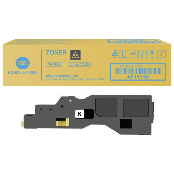 Konica Minolta AE1Y150/TNP-92K Toner black, 6K pages ISO/IEC 19752 for KM Bizhub C 3120 i