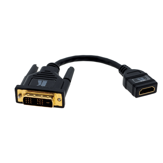Kramer Electronics DVI-D (M) to HDMI (F) 0.3 m HDMI Type A (Standard) Black