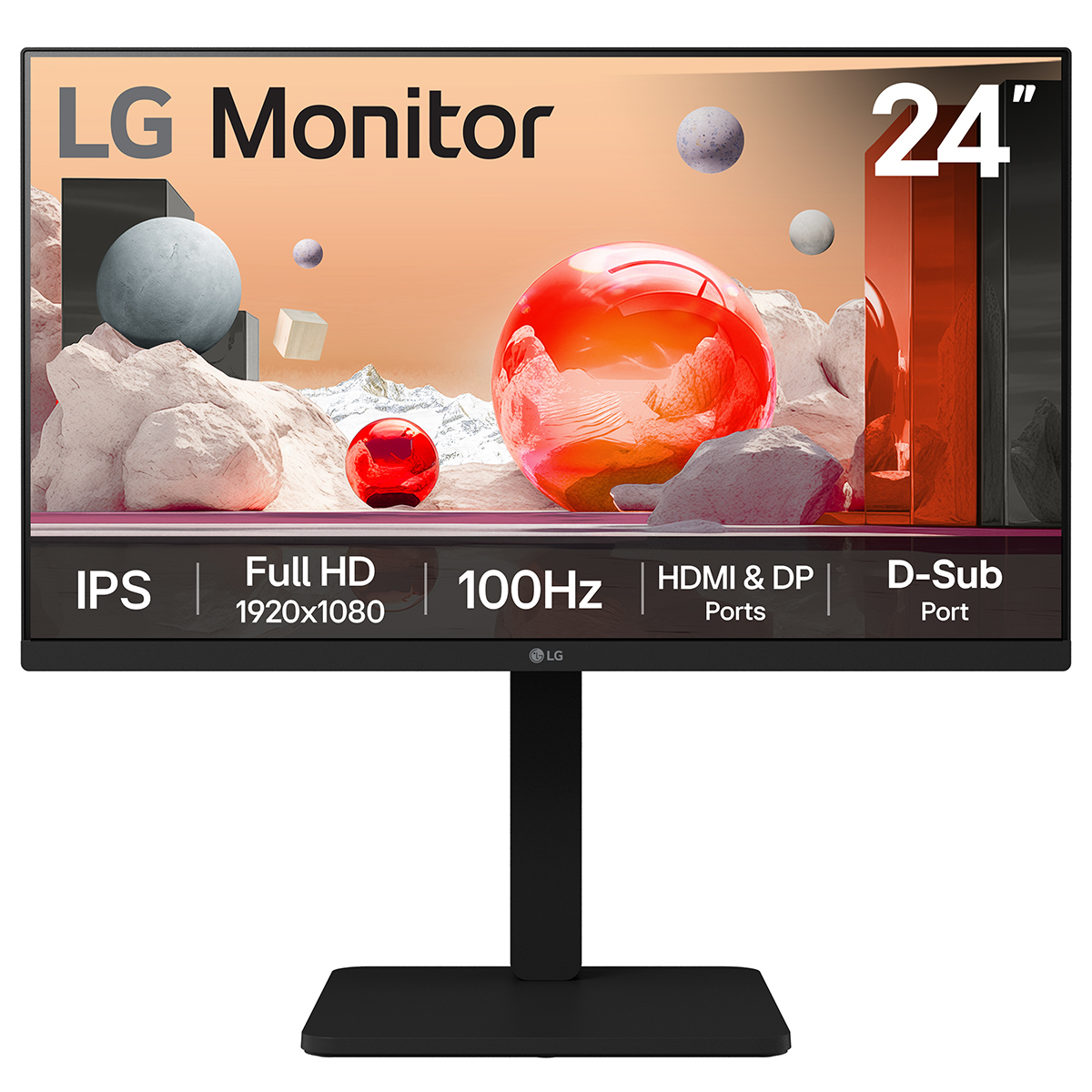 LG 24BA450-B Computer Monitors - 23.8 Inches - Black
