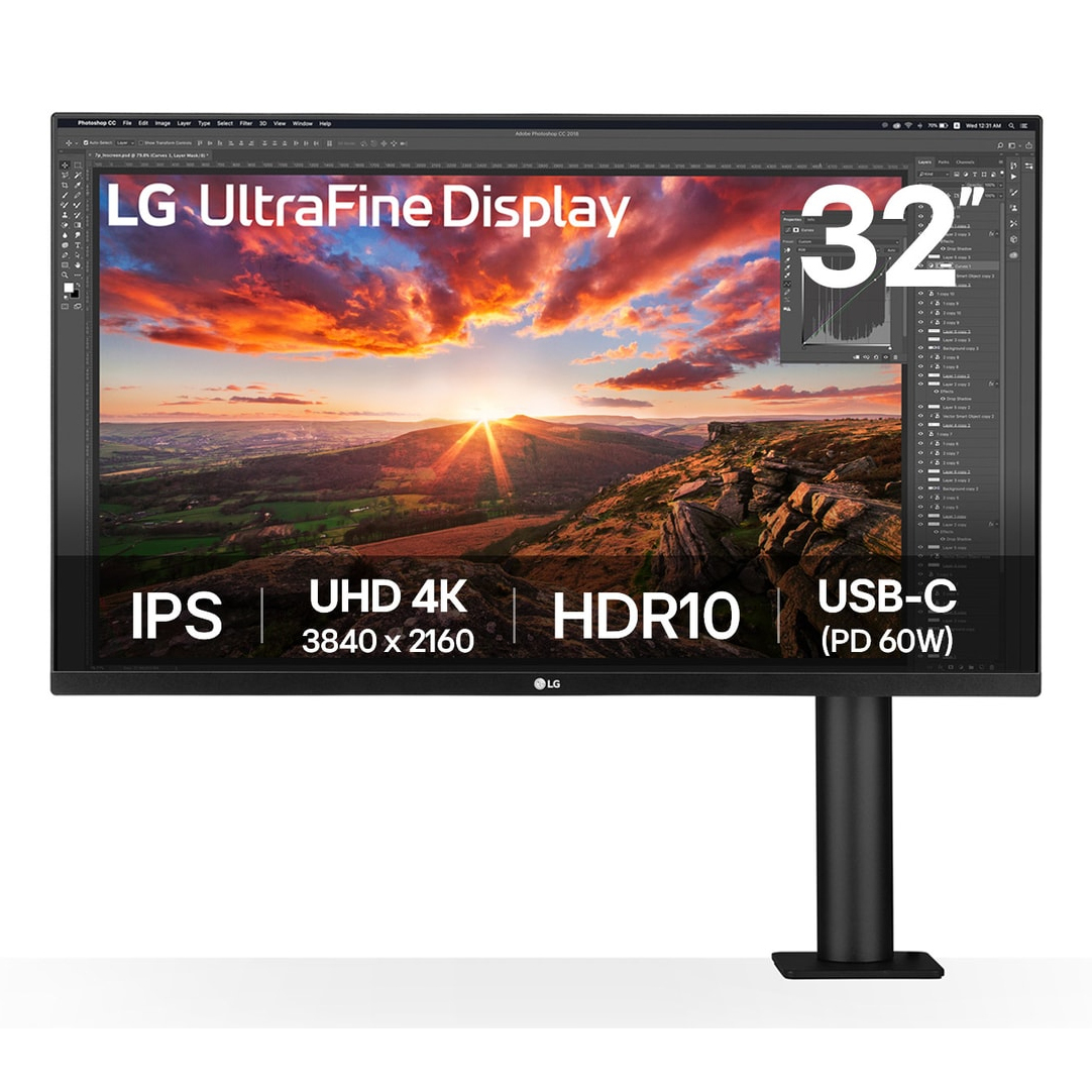 LG 32IN Computer Monitors - 31.5 Inches - Black