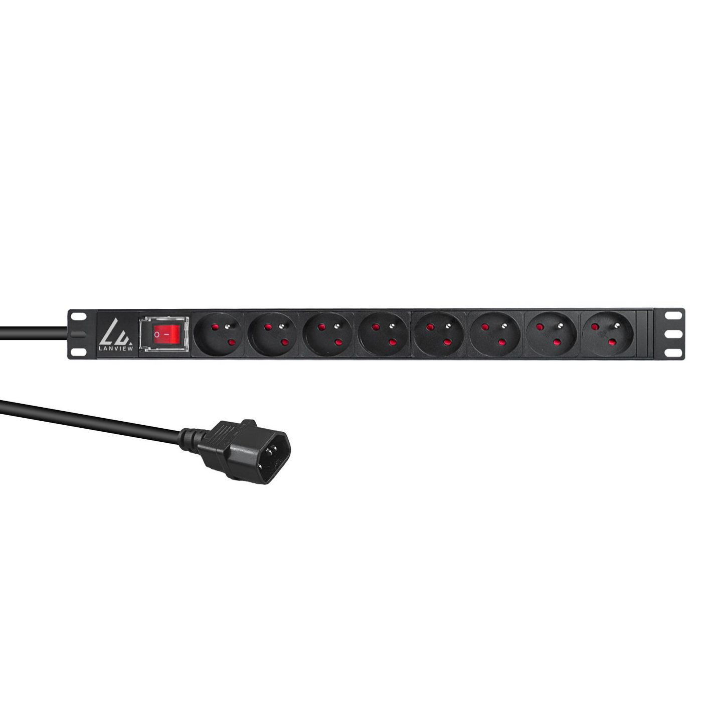 Lanview LVR-2MSCH-SW-C13-8 Power Distribution Units (PDUs) - Black
