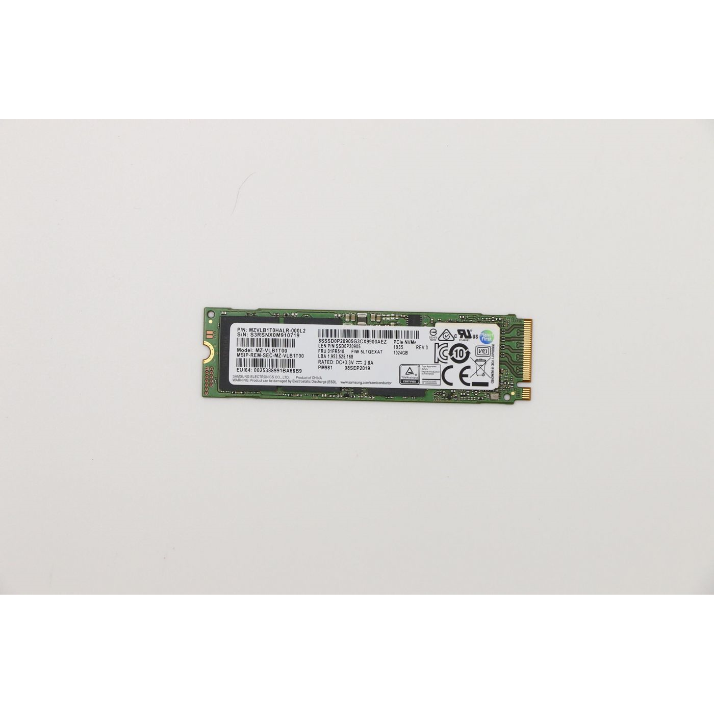 Lenovo SSD ASM Storage SSD PM981 PCIe - Approx 1-3 working day lead.