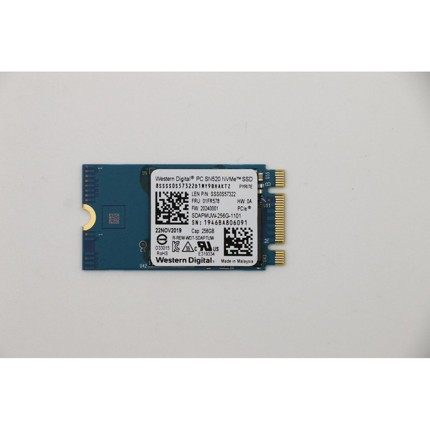 Lenovo 256GB M.2 2242 PCIE 4X4 NVME SSD