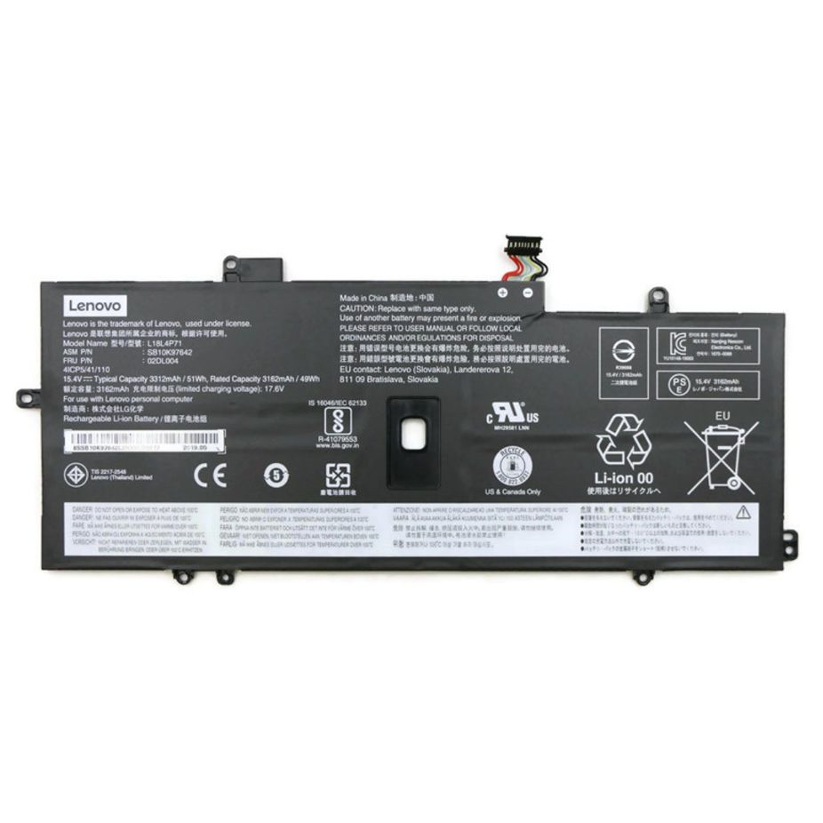 Lenovo Battery 4c, 51Wh, LiIon, SMP 02DL005, Battery, Lenovo - Approx 1-3 working day lead.