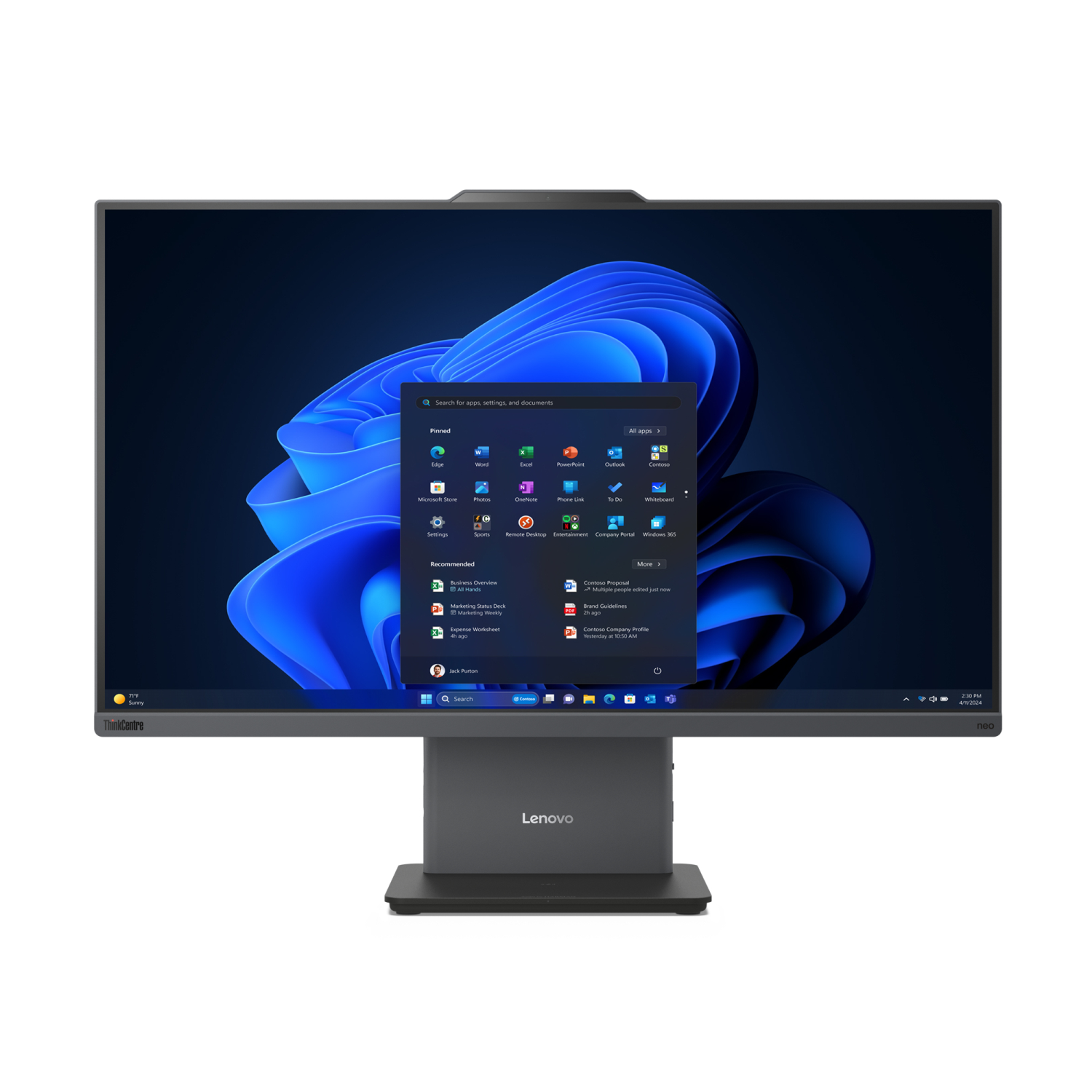 Lenovo i7-13620H All-in-One PCs desktops and Workstations - 27 Inches - 16GB - Grey
